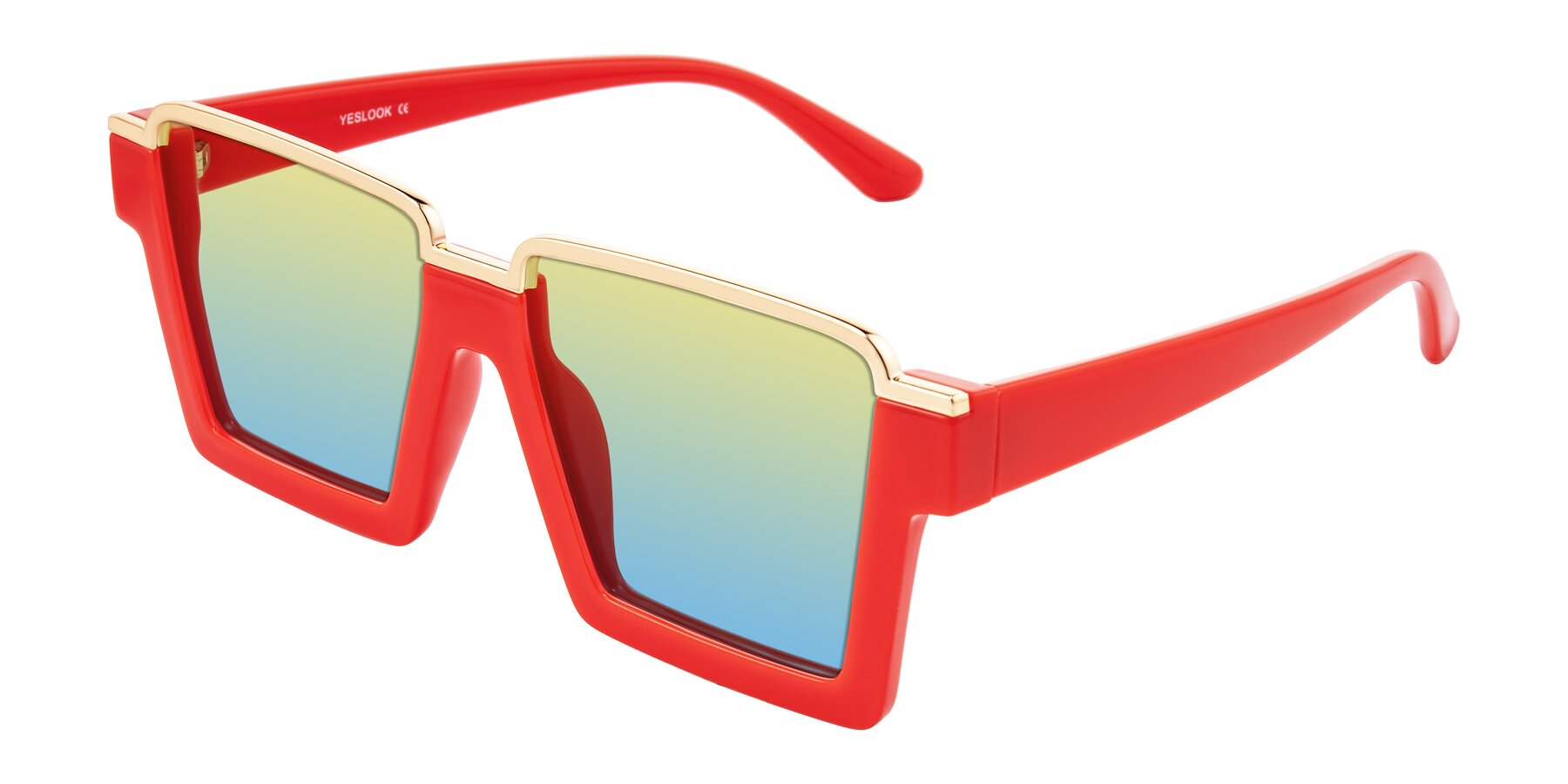 Angle of Reyes in Red with Yellow / Blue Gradient Lenses
