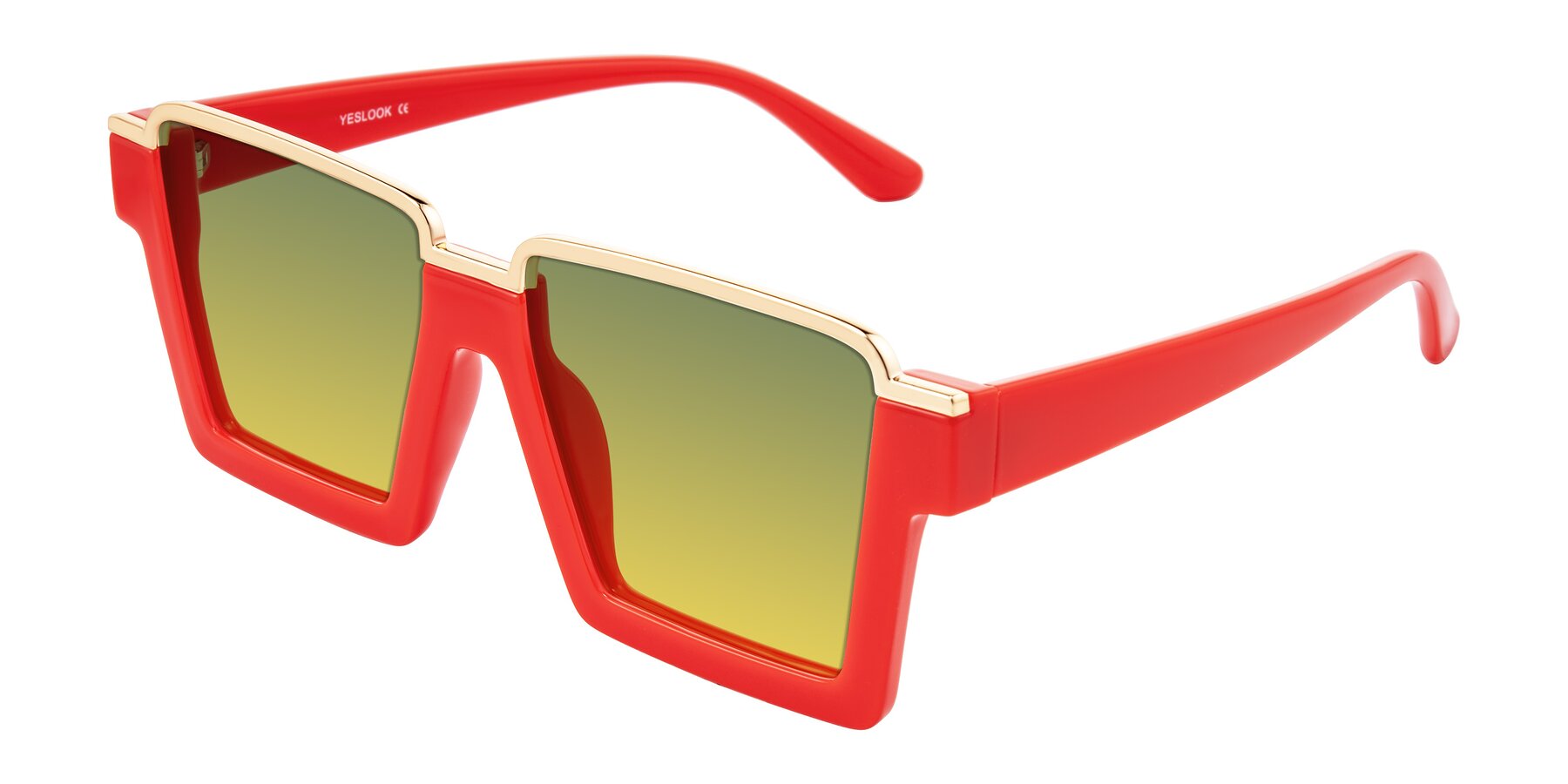 Angle of Reyes in Red with Green / Yellow Gradient Lenses