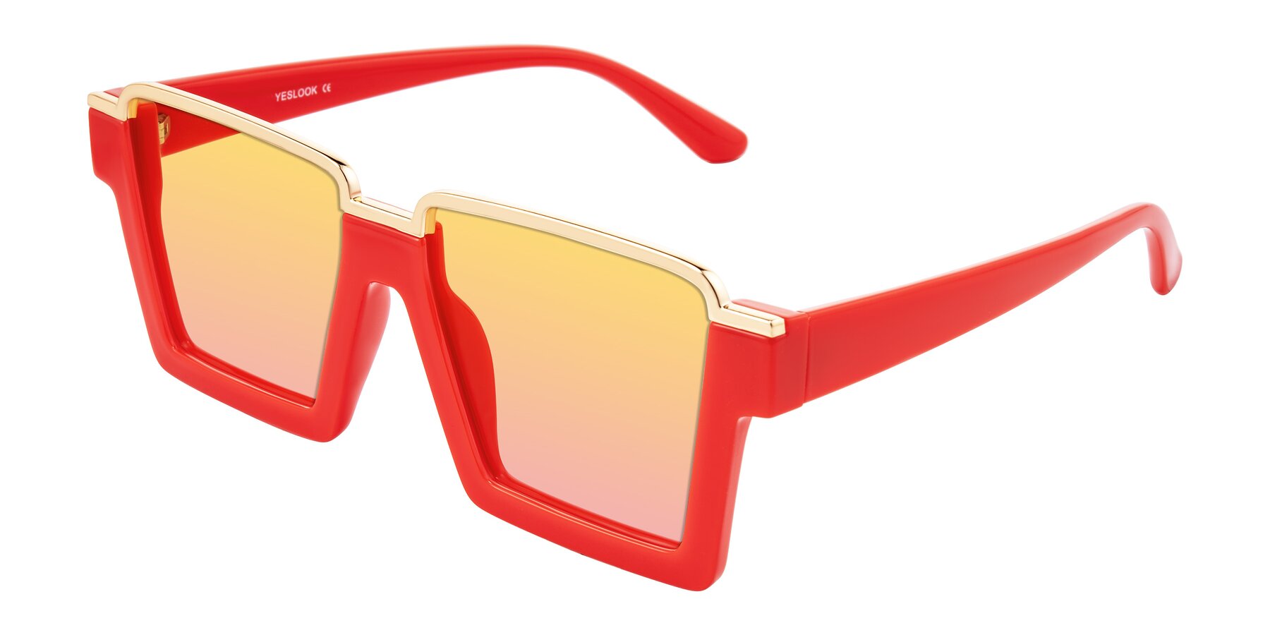 Angle of Reyes in Red with Yellow / Pink Gradient Lenses
