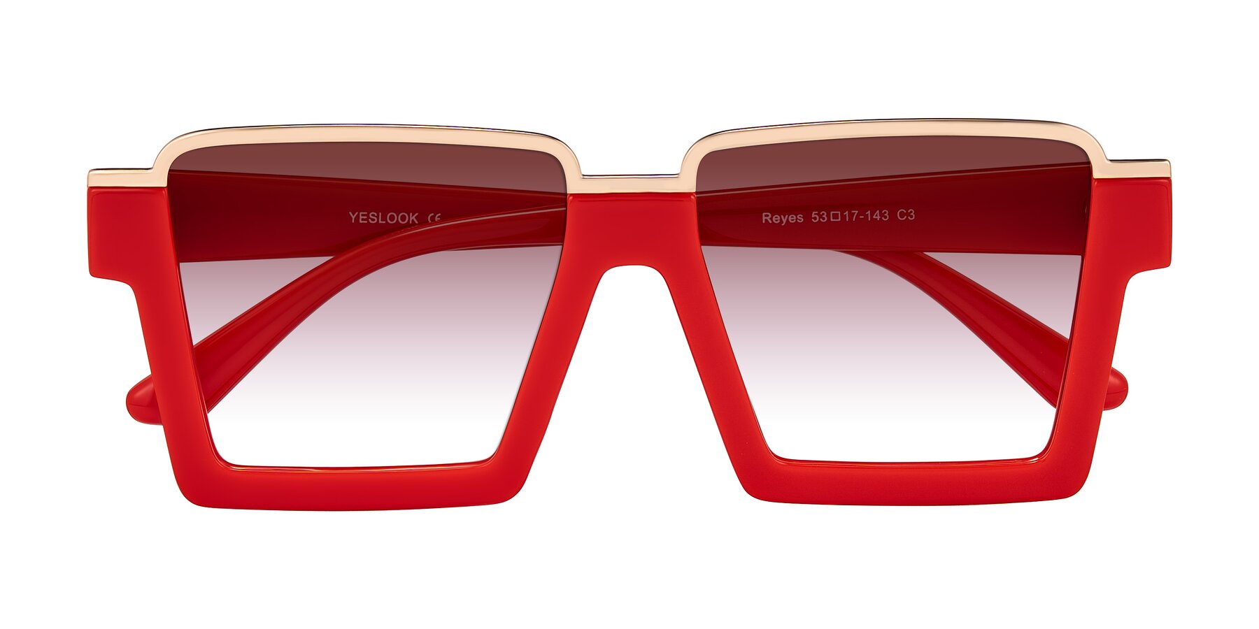 Folded Front of Reyes in Red with Garnet Gradient Lenses