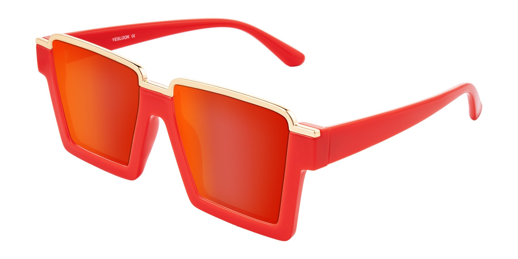 Angle of Reyes in Red with Red Gold Mirrored Lenses