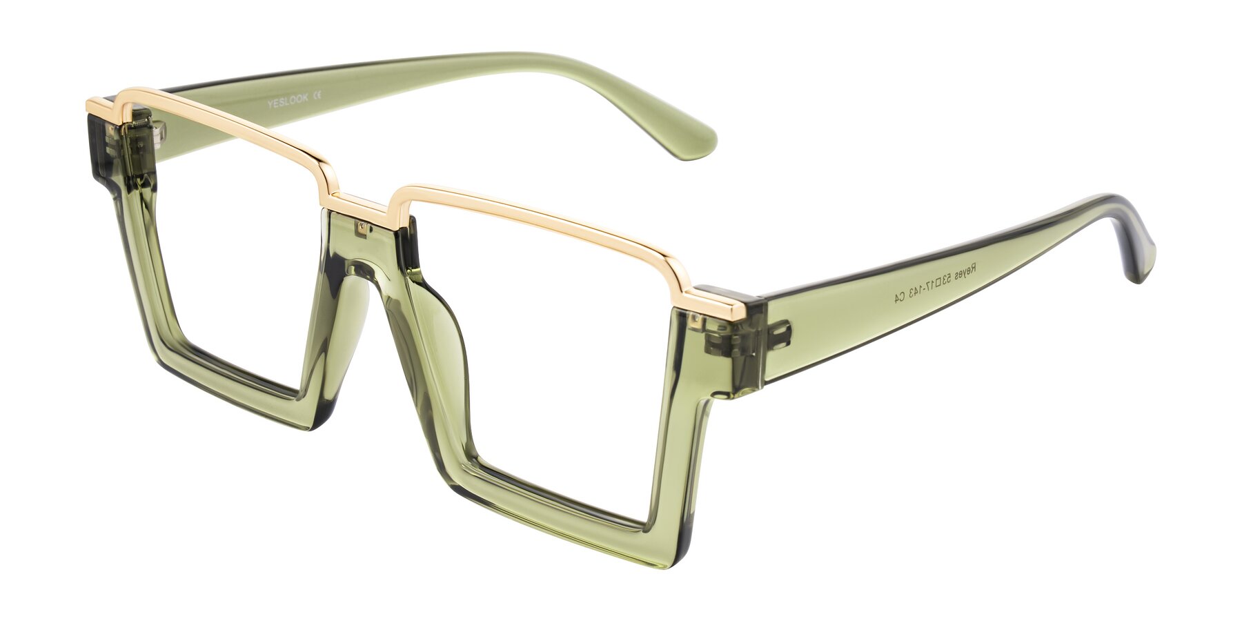 Angle of Reyes in Green with Clear Eyeglass Lenses