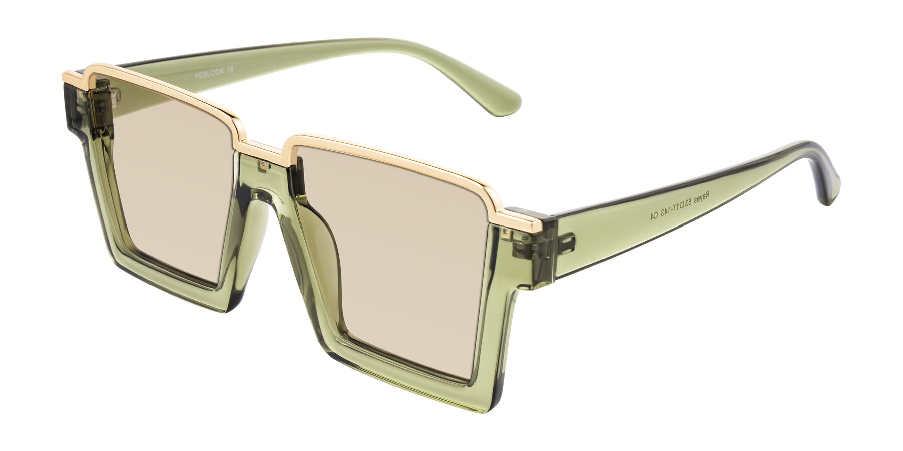 Angle of Reyes in Green with Light Brown Tinted Lenses