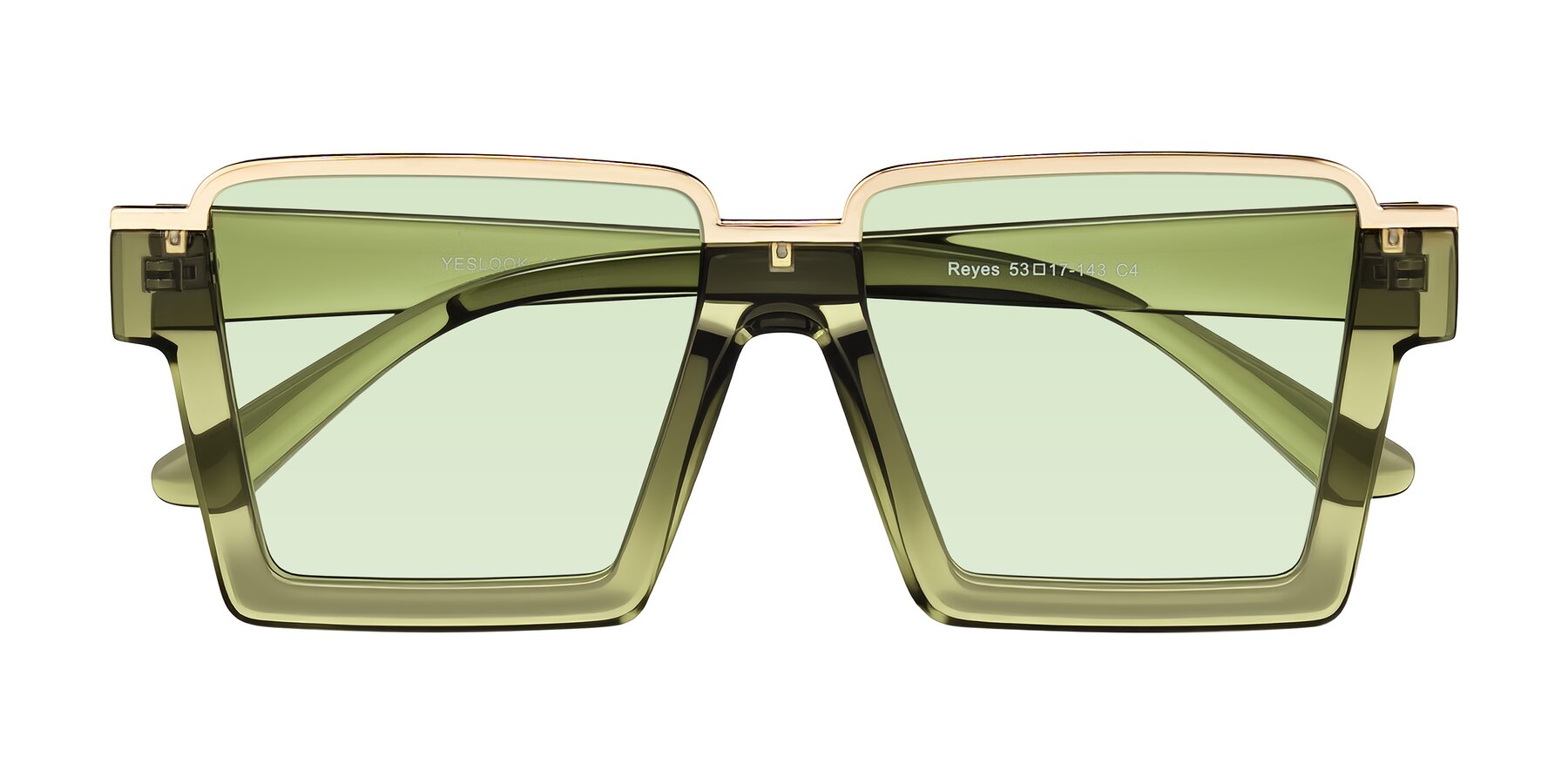 Folded Front of Reyes in Green with Light Green Tinted Lenses