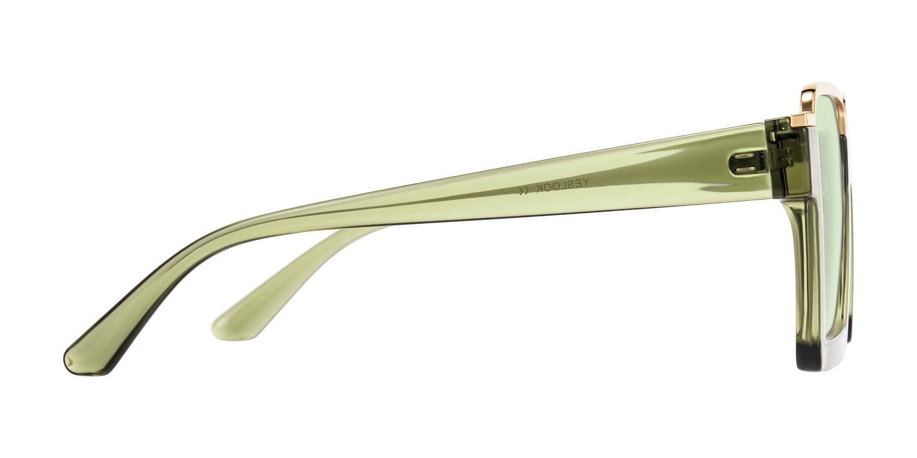 Side of Reyes in Green with Light Green Tinted Lenses