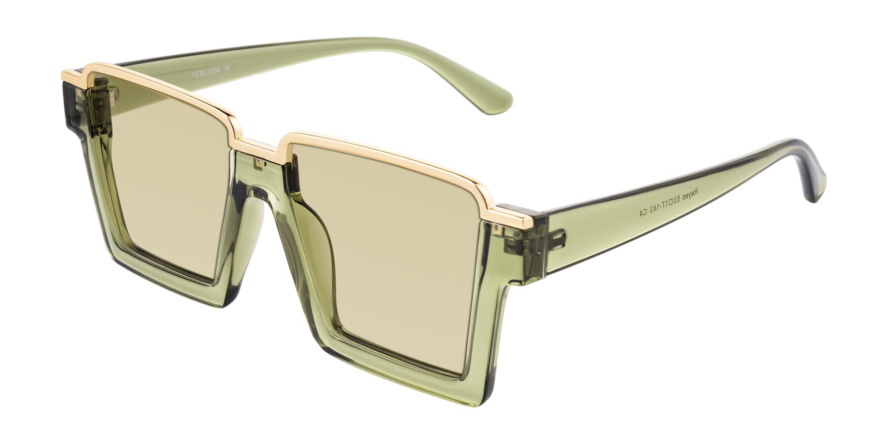 Angle of Reyes in Green with Light Champagne Tinted Lenses