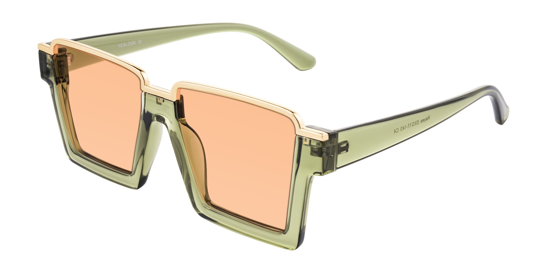 Angle of Reyes in Green with Light Orange Tinted Lenses