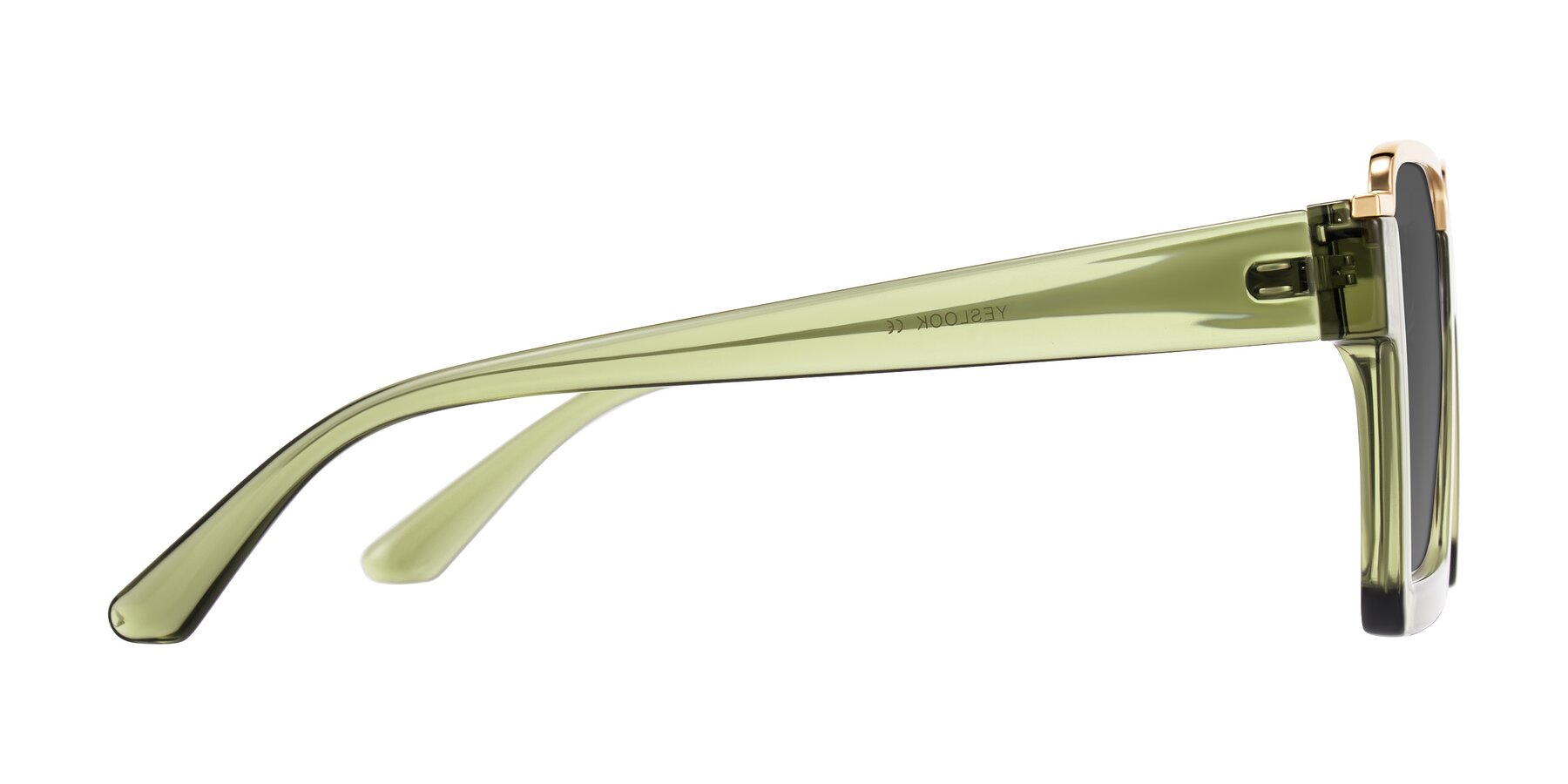 Side of Reyes in Green with Medium Gray Tinted Lenses