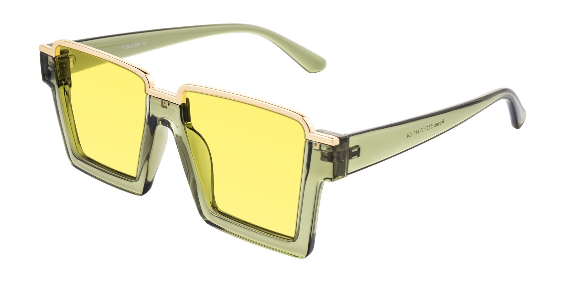 Angle of Reyes in Green with Medium Yellow Tinted Lenses