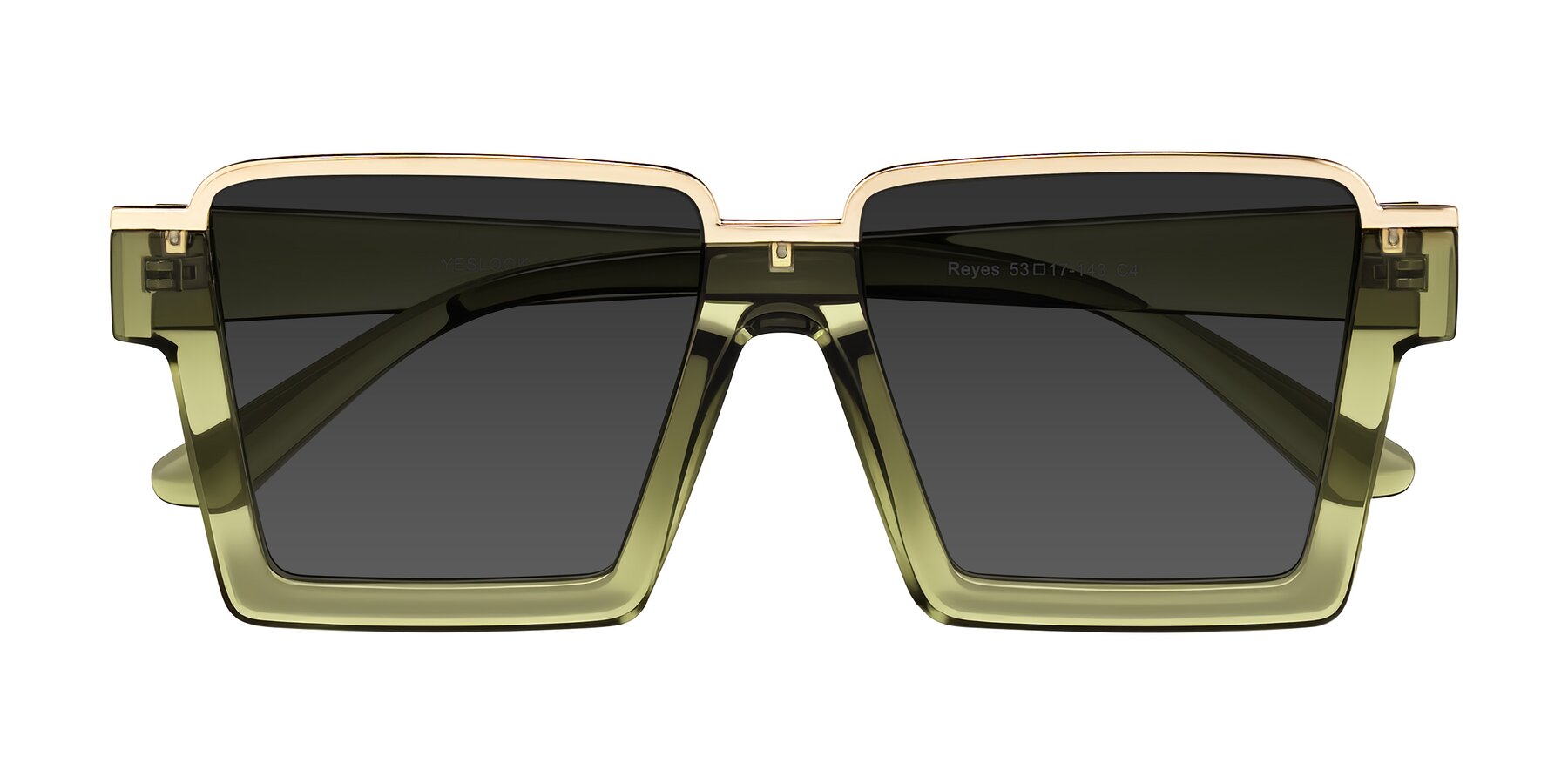 Folded Front of Reyes in Green with Gray Tinted Lenses