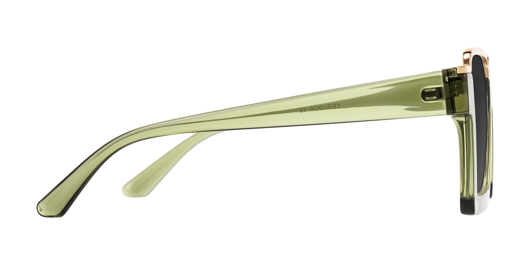 Side of Reyes in Green with Gray Tinted Lenses