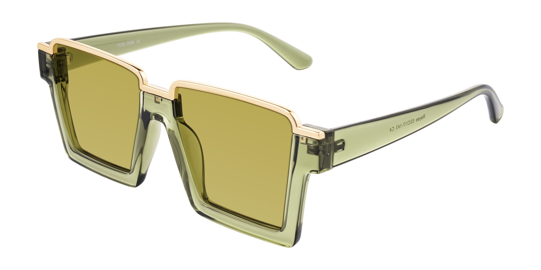 Angle of Reyes in Green with Champagne Tinted Lenses