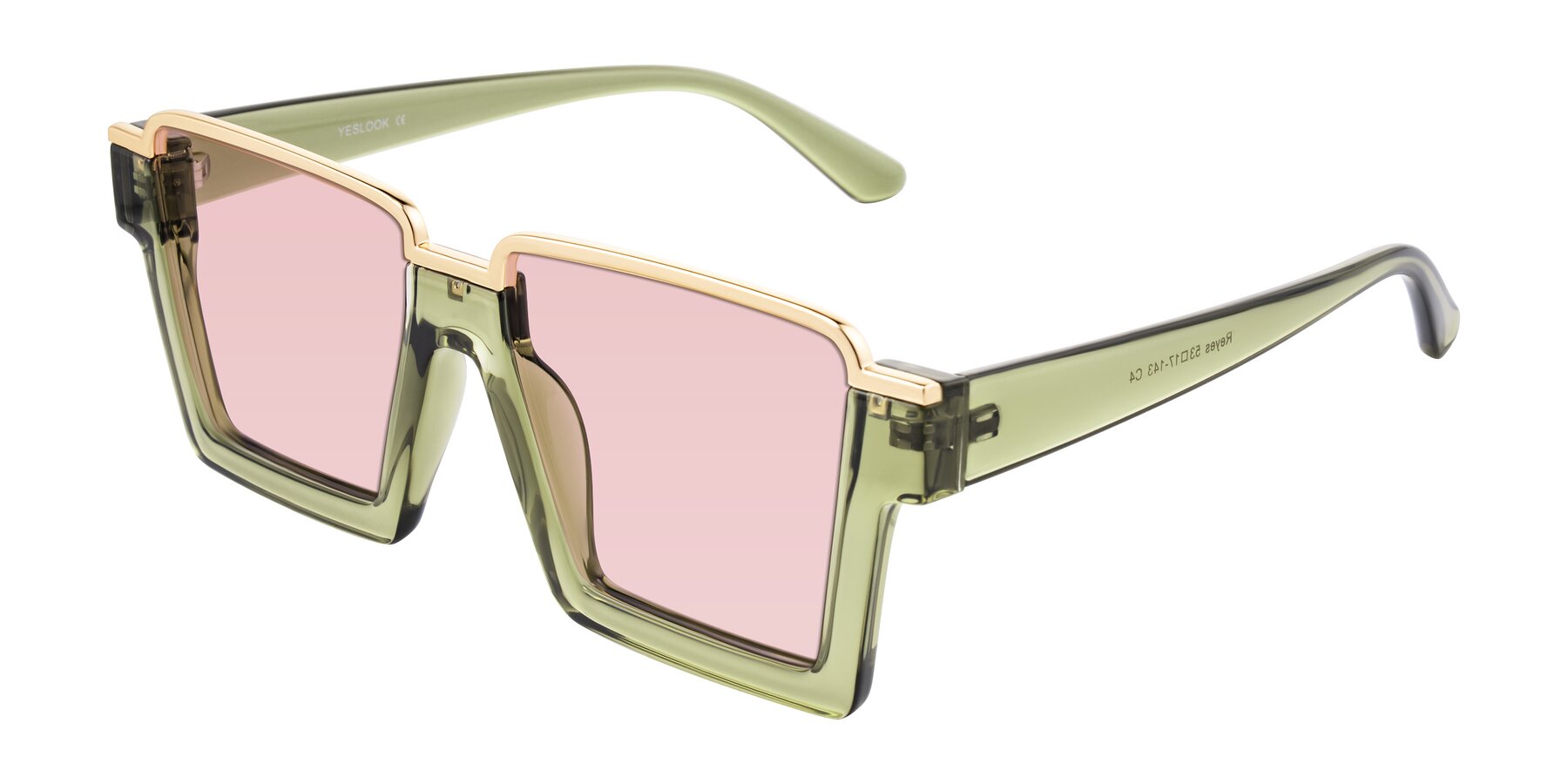 Angle of Reyes in Green with Light Garnet Tinted Lenses