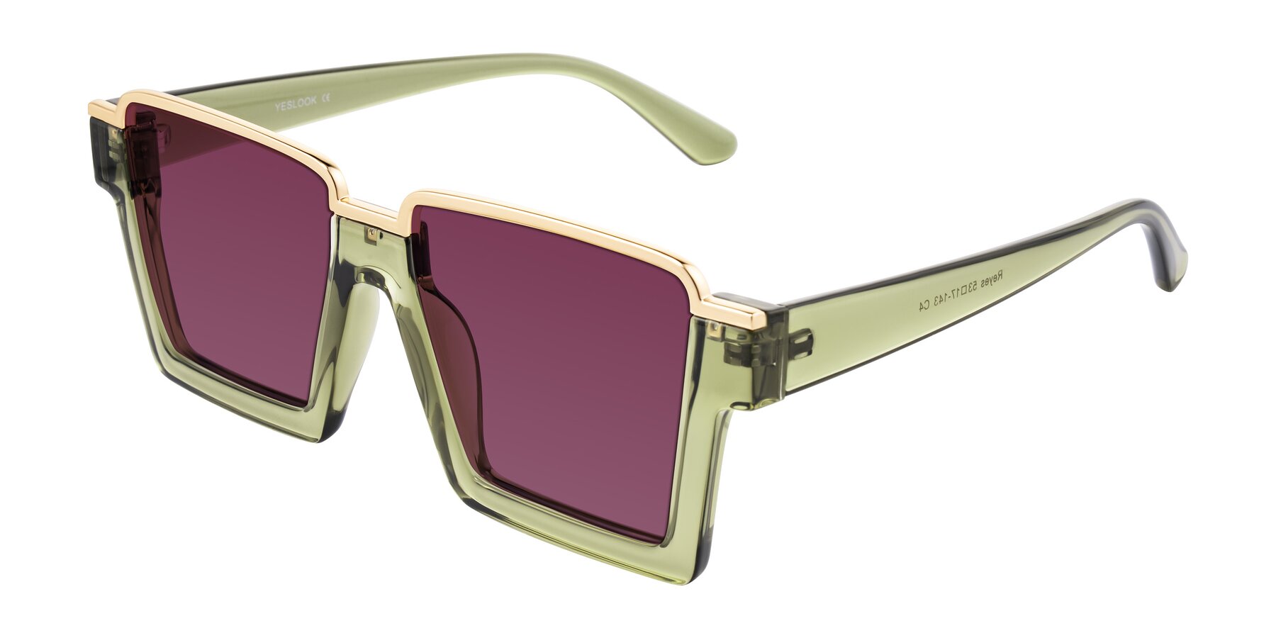 Angle of Reyes in Green with Wine Tinted Lenses