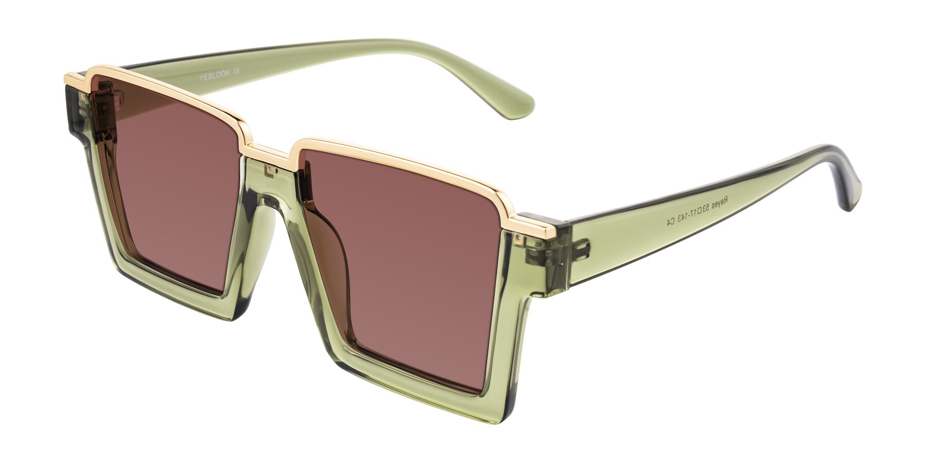 Angle of Reyes in Green with Garnet Tinted Lenses