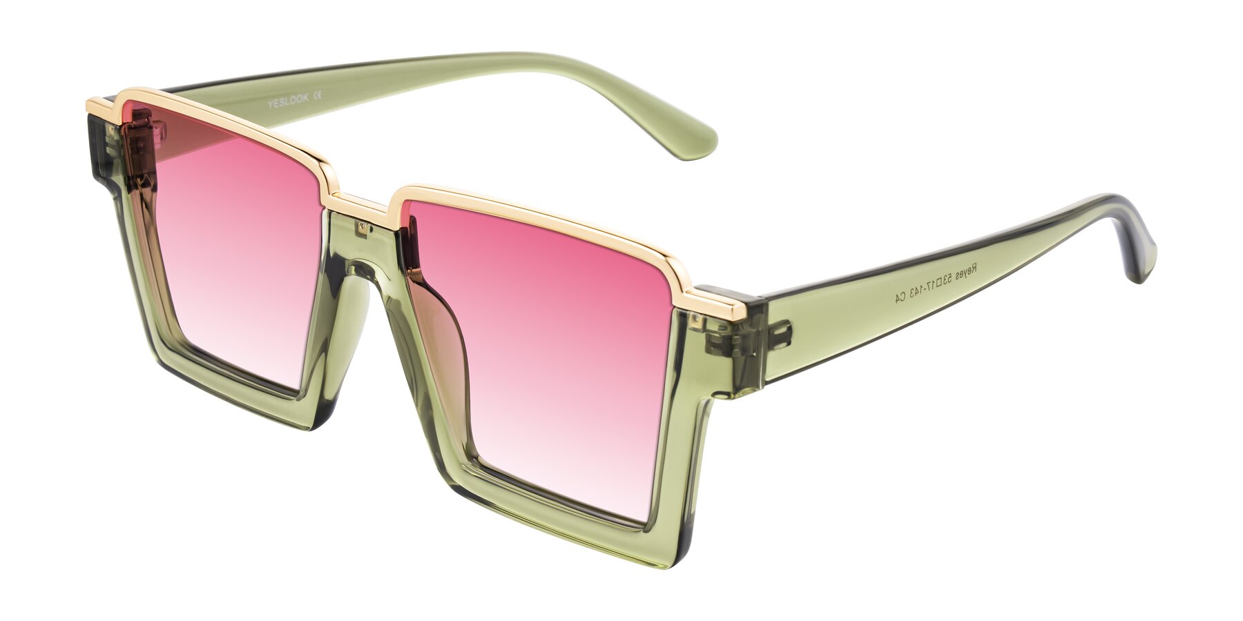 Angle of Reyes in Green with Pink Gradient Lenses