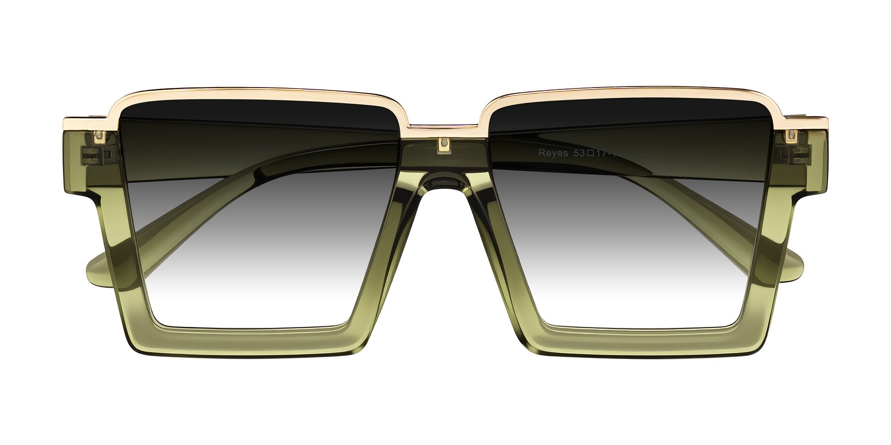 Folded Front of Reyes in Green with Gray Gradient Lenses