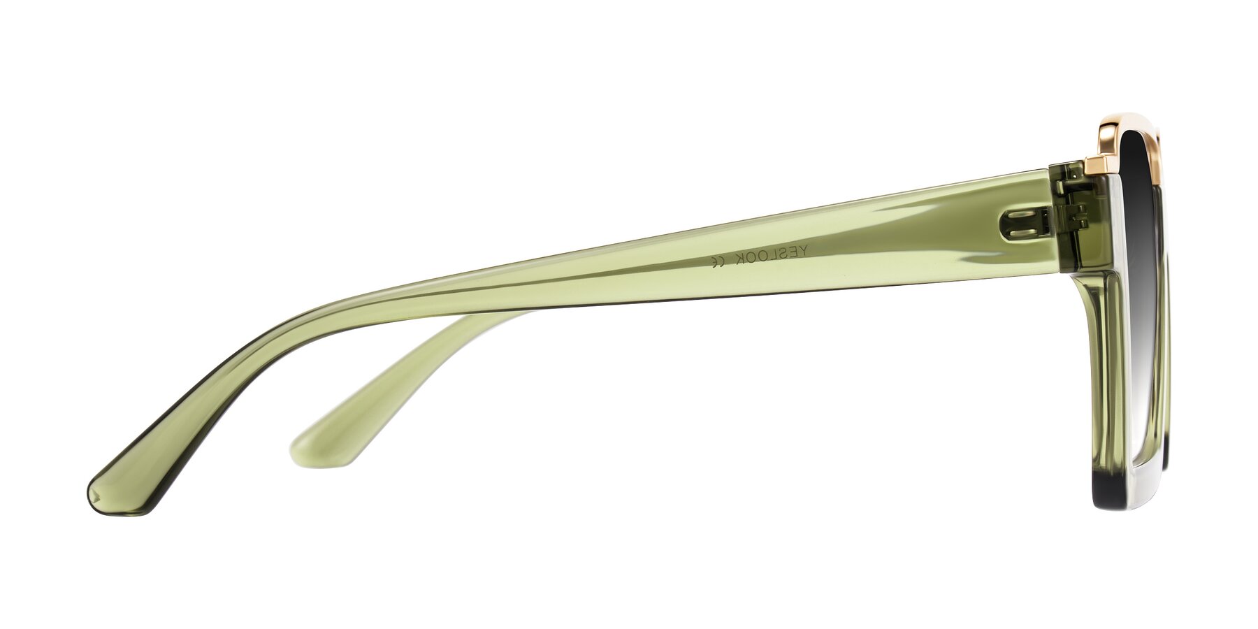 Side of Reyes in Green with Gray Gradient Lenses