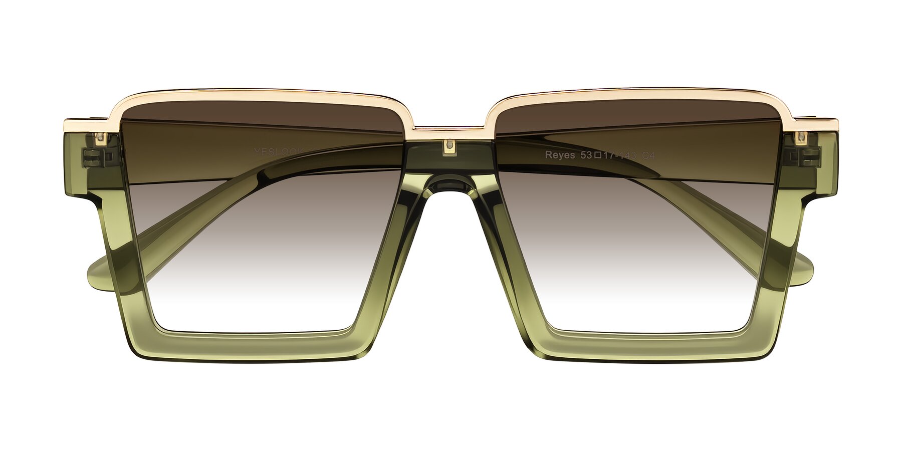 Folded Front of Reyes in Green with Brown Gradient Lenses