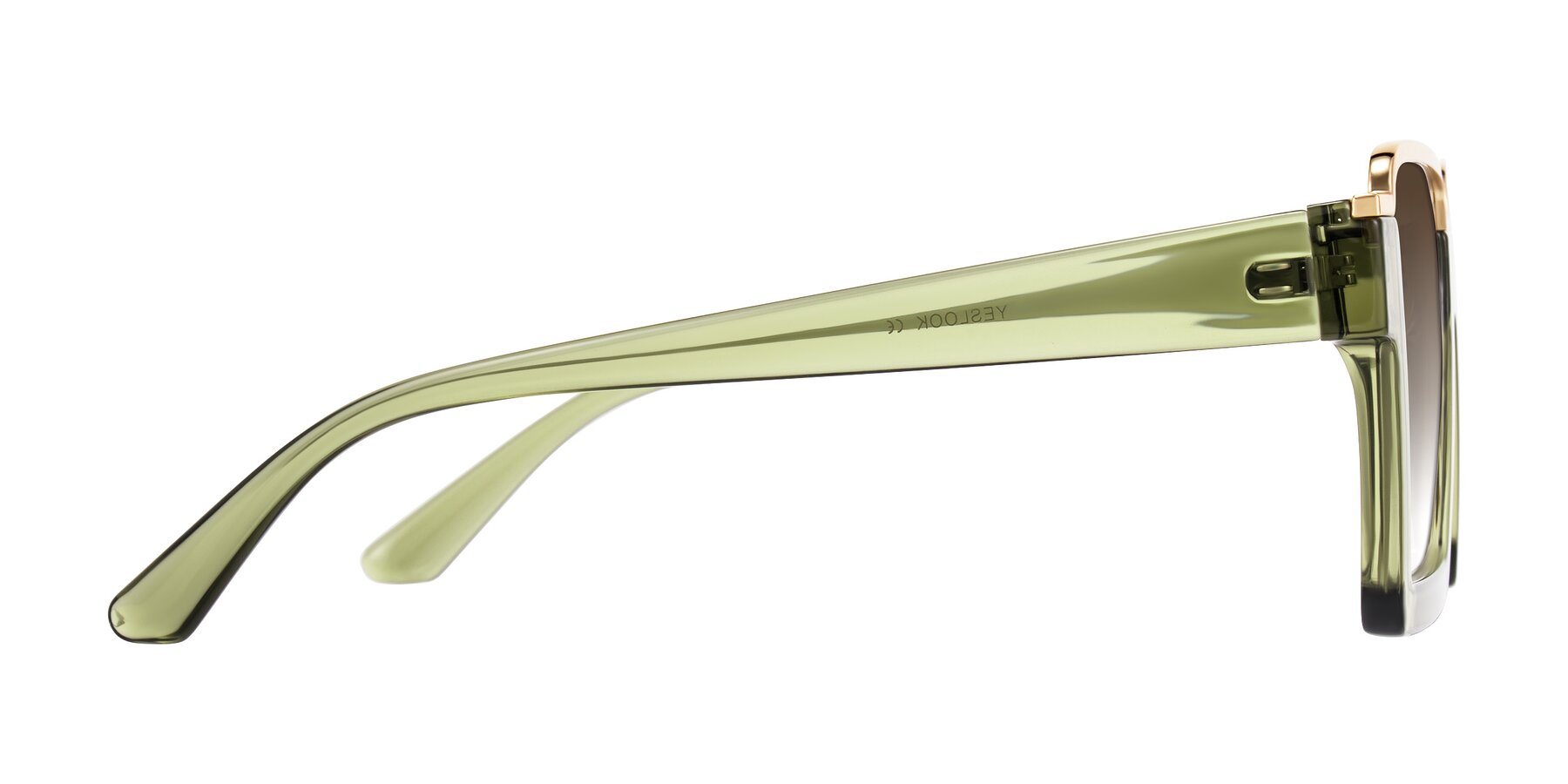 Side of Reyes in Green with Brown Gradient Lenses
