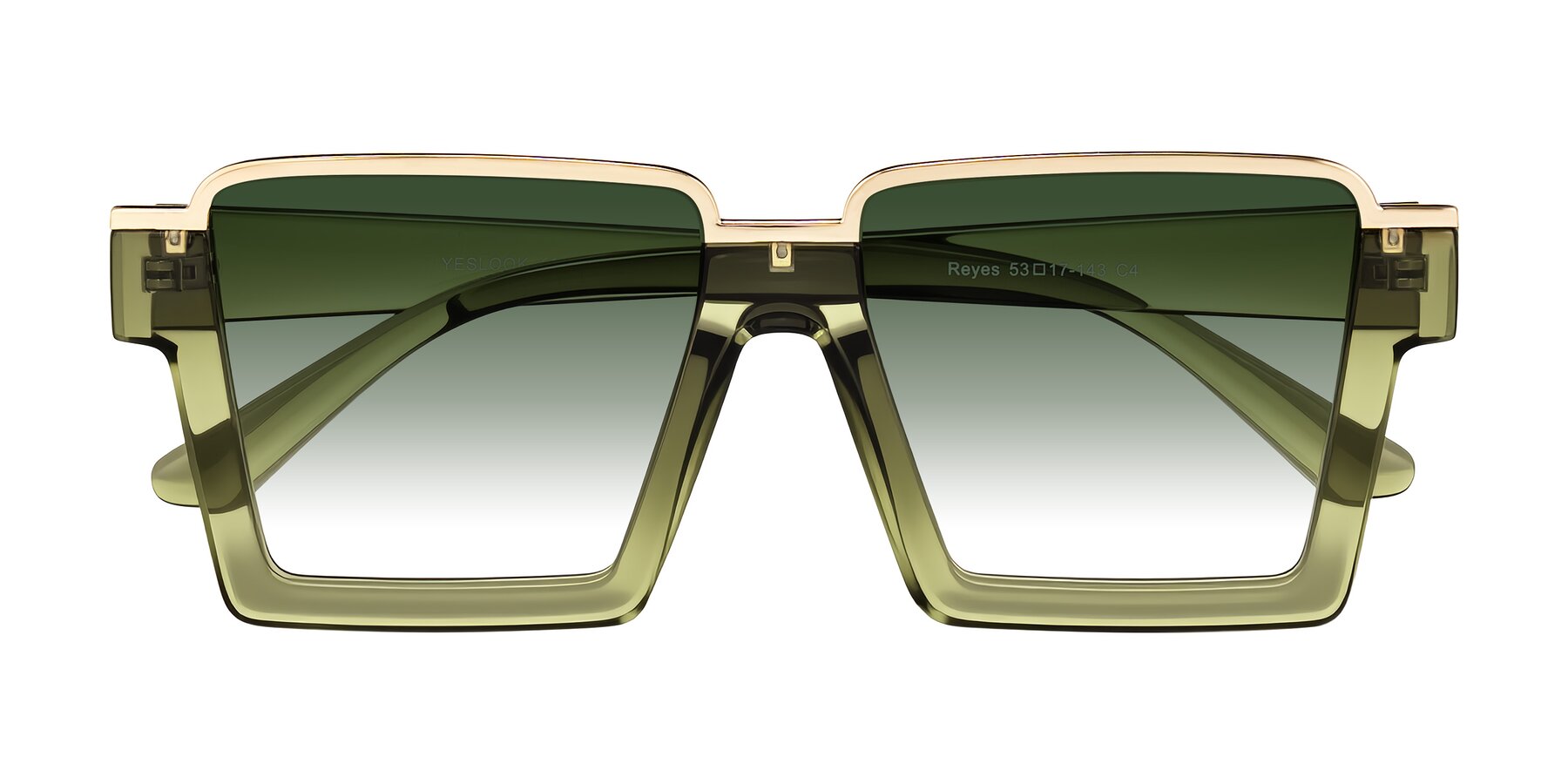 Folded Front of Reyes in Green with Green Gradient Lenses