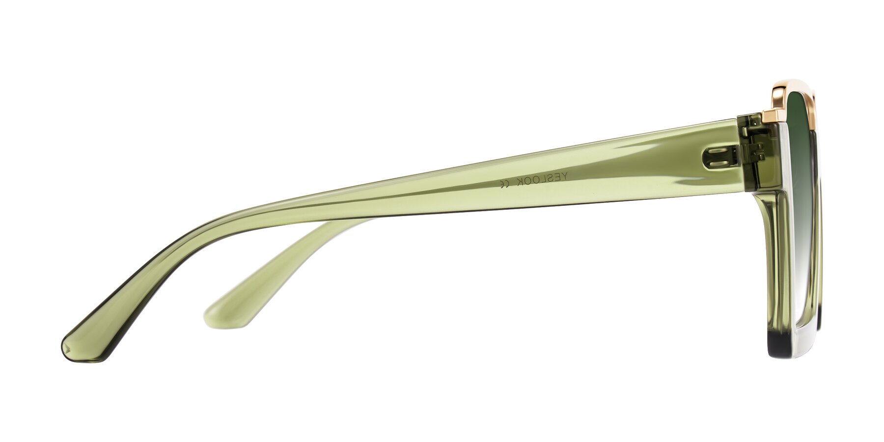 Side of Reyes in Green with Green Gradient Lenses