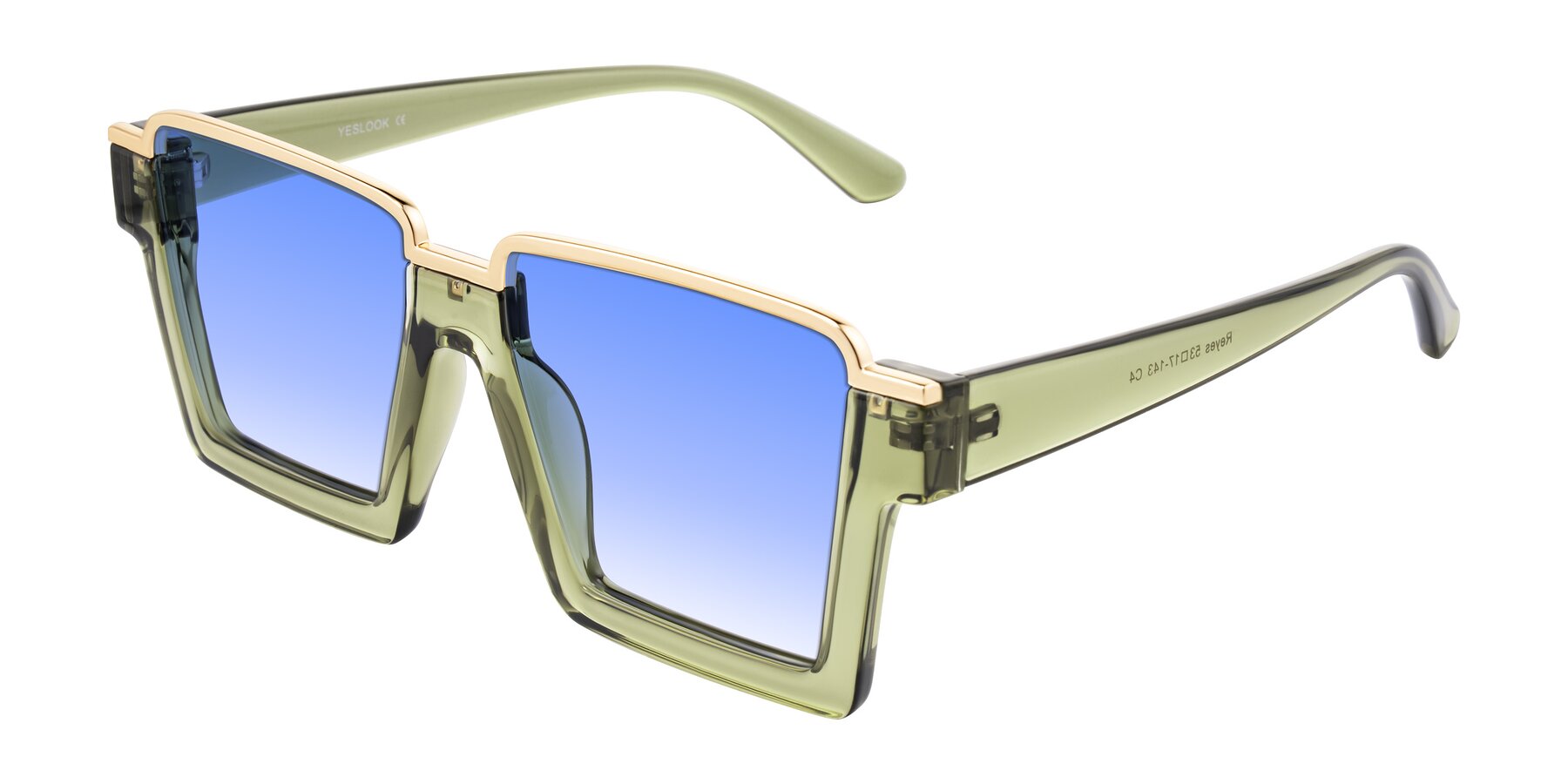 Angle of Reyes in Green with Blue Gradient Lenses