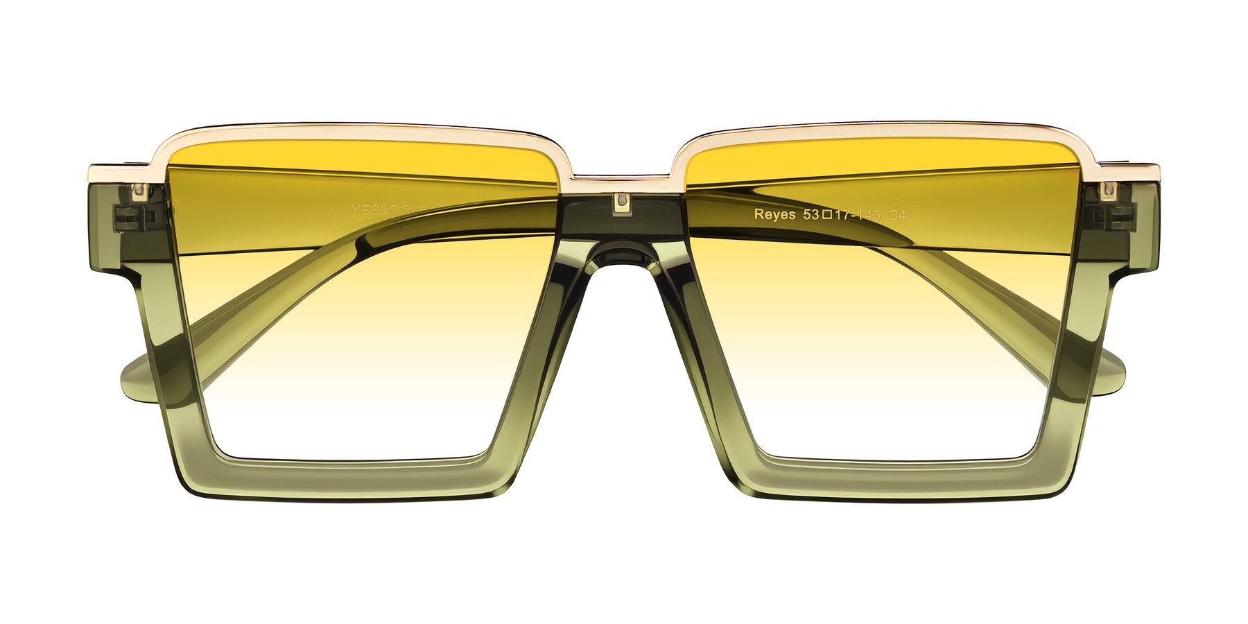 Folded Front of Reyes in Green with Yellow Gradient Lenses