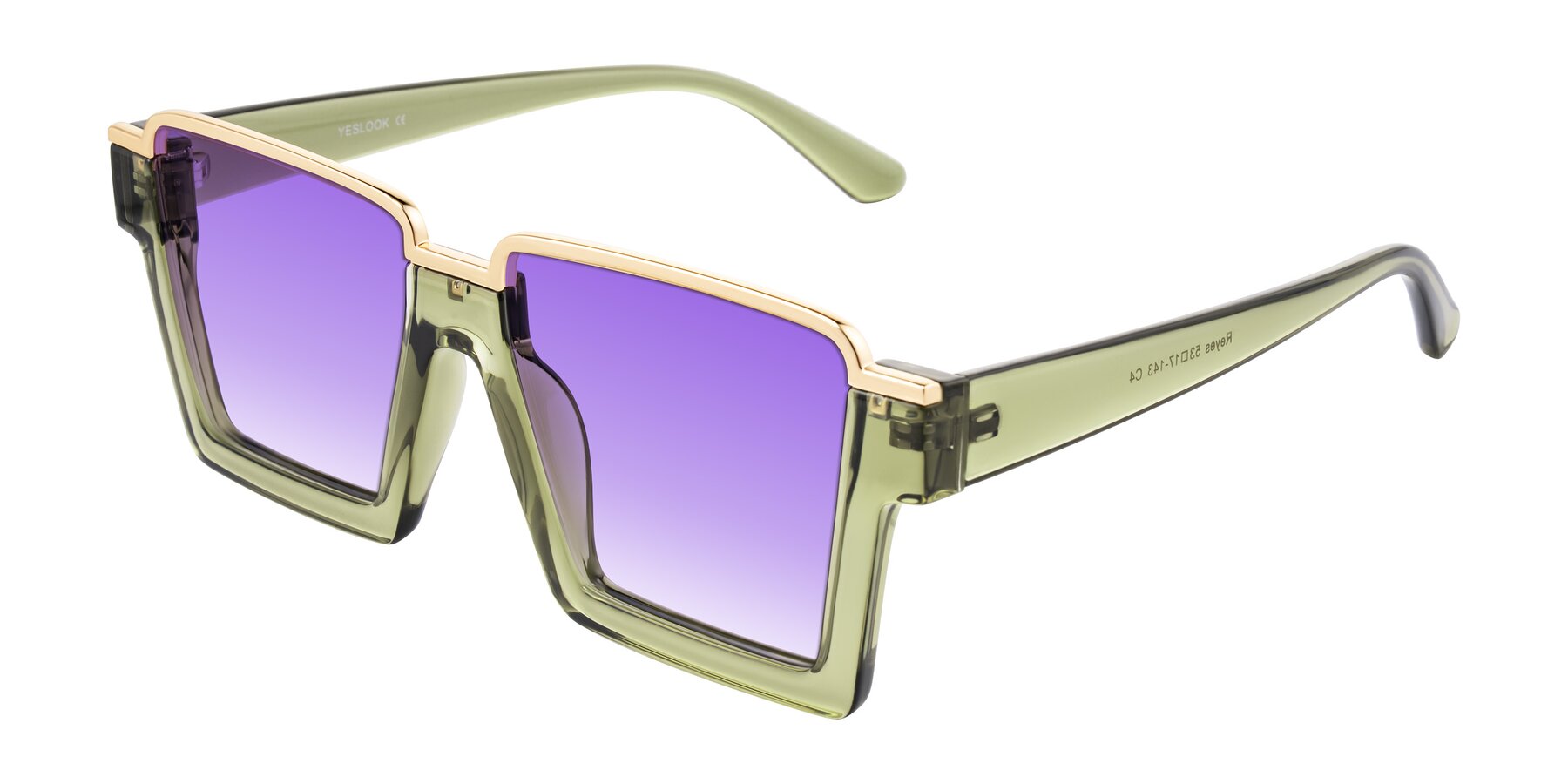 Angle of Reyes in Green with Purple Gradient Lenses