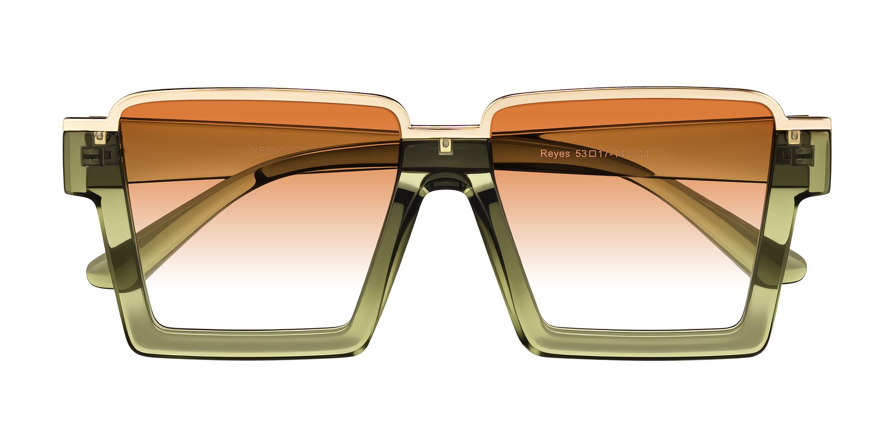 Folded Front of Reyes in Green with Orange Gradient Lenses