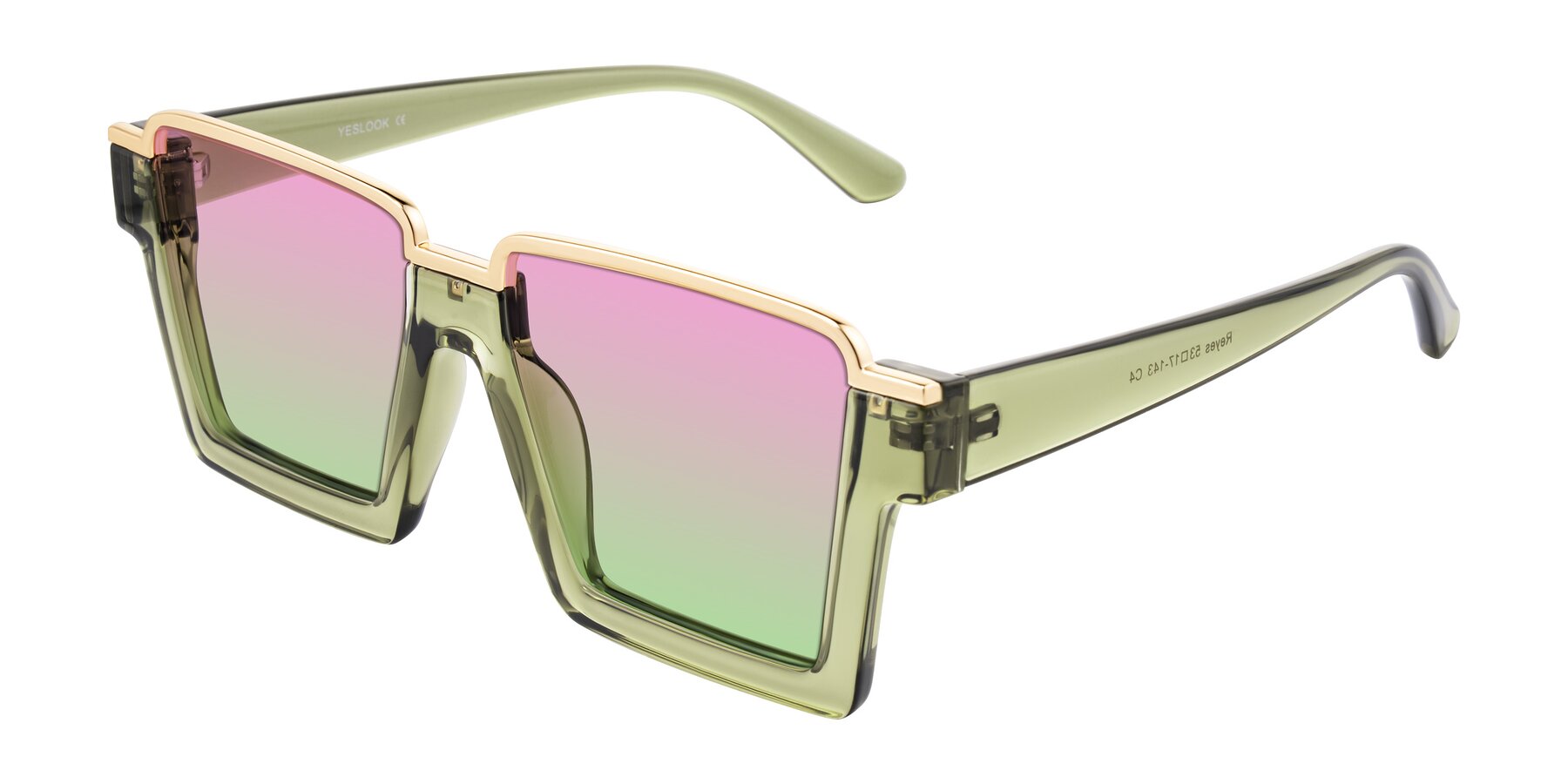 Angle of Reyes in Green with Pink / Green Gradient Lenses