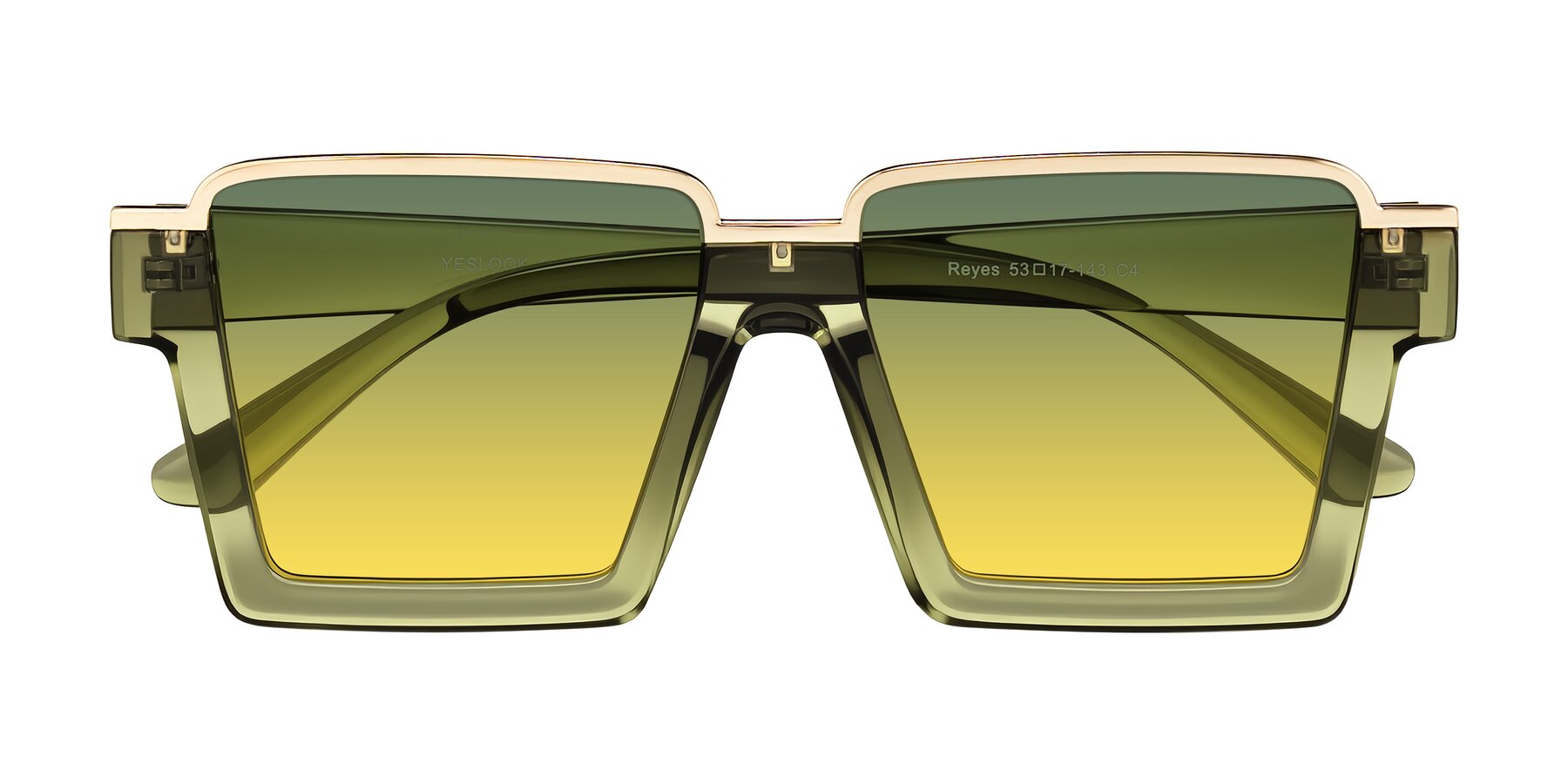 Folded Front of Reyes in Green with Green / Yellow Gradient Lenses