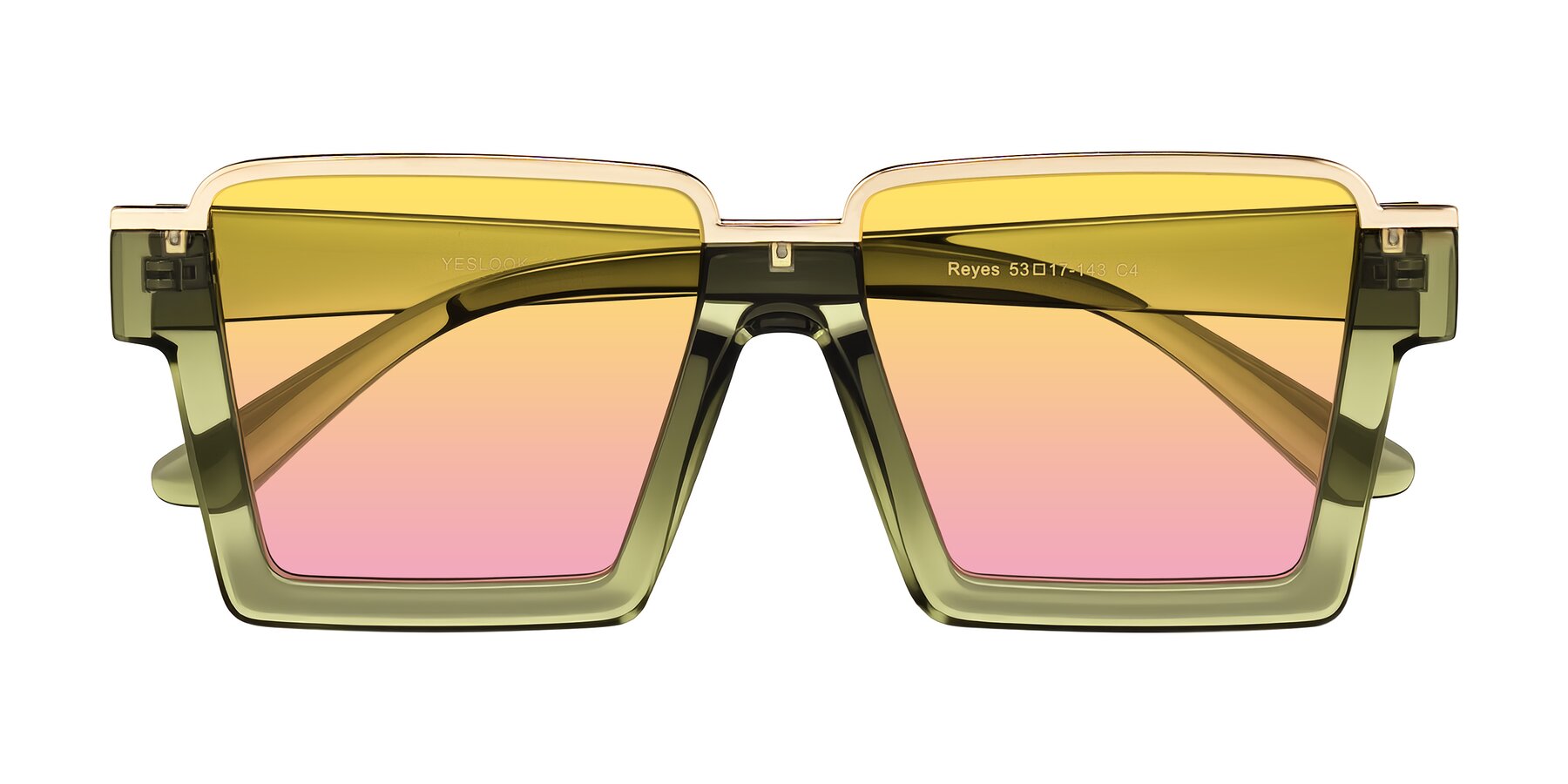 Folded Front of Reyes in Green with Yellow / Pink Gradient Lenses