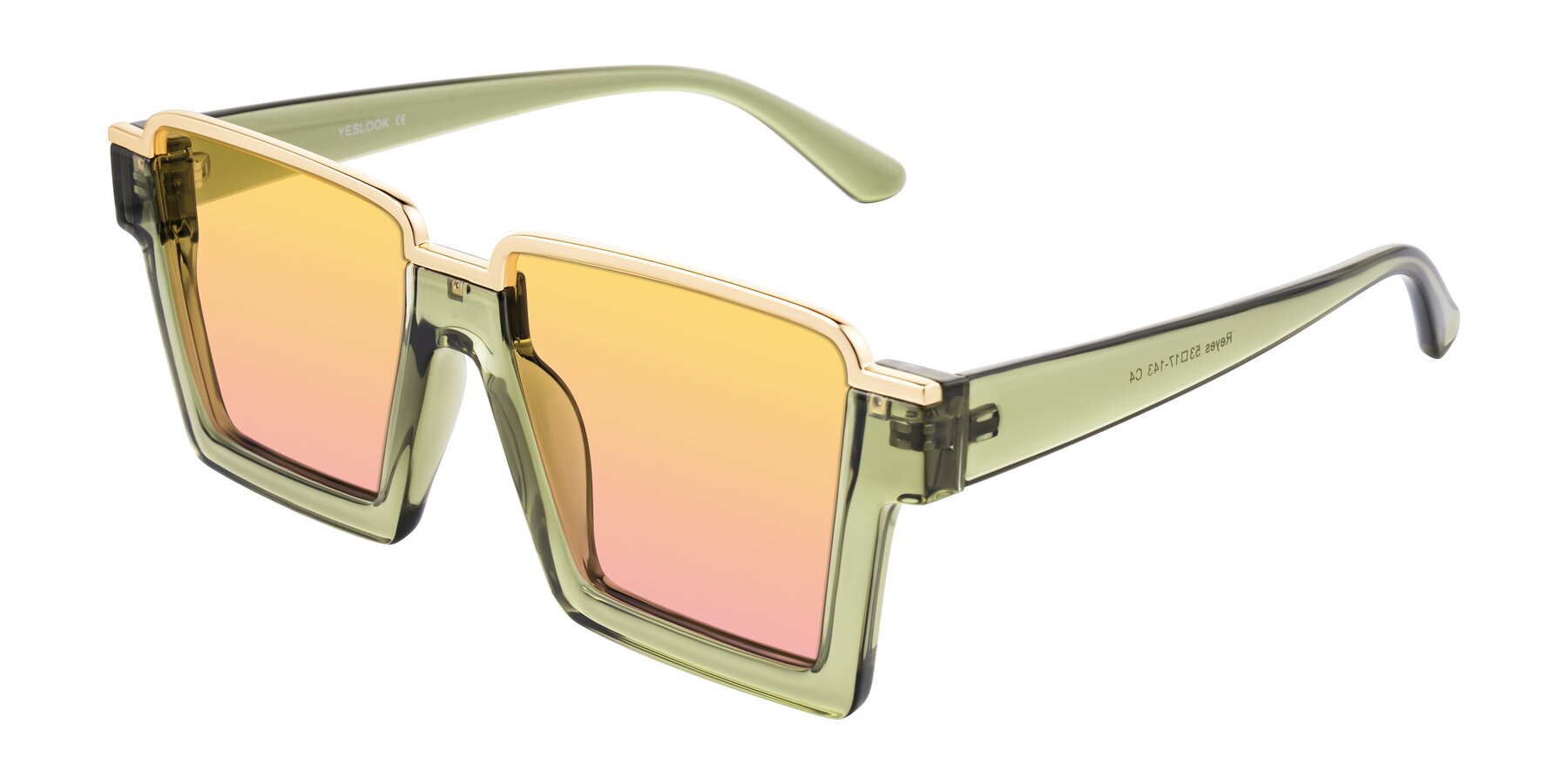 Angle of Reyes in Green with Yellow / Pink Gradient Lenses