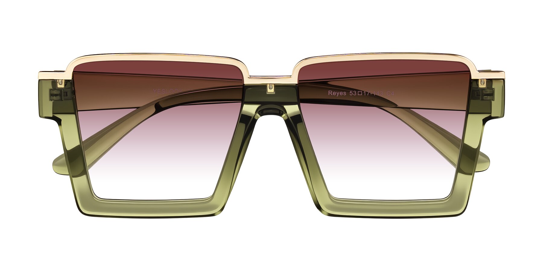Folded Front of Reyes in Green with Garnet Gradient Lenses