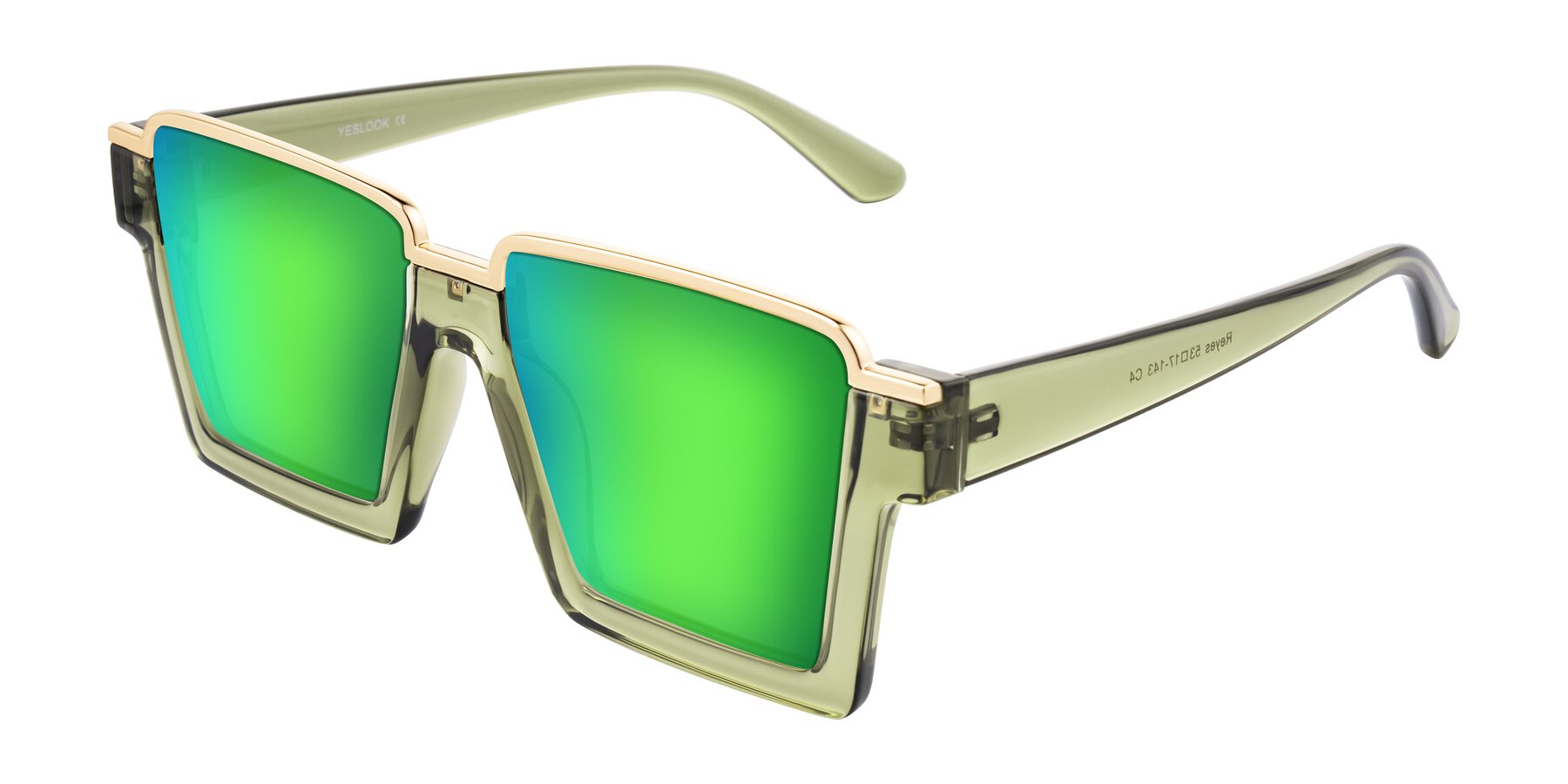 Angle of Reyes in Green with Green Mirrored Lenses