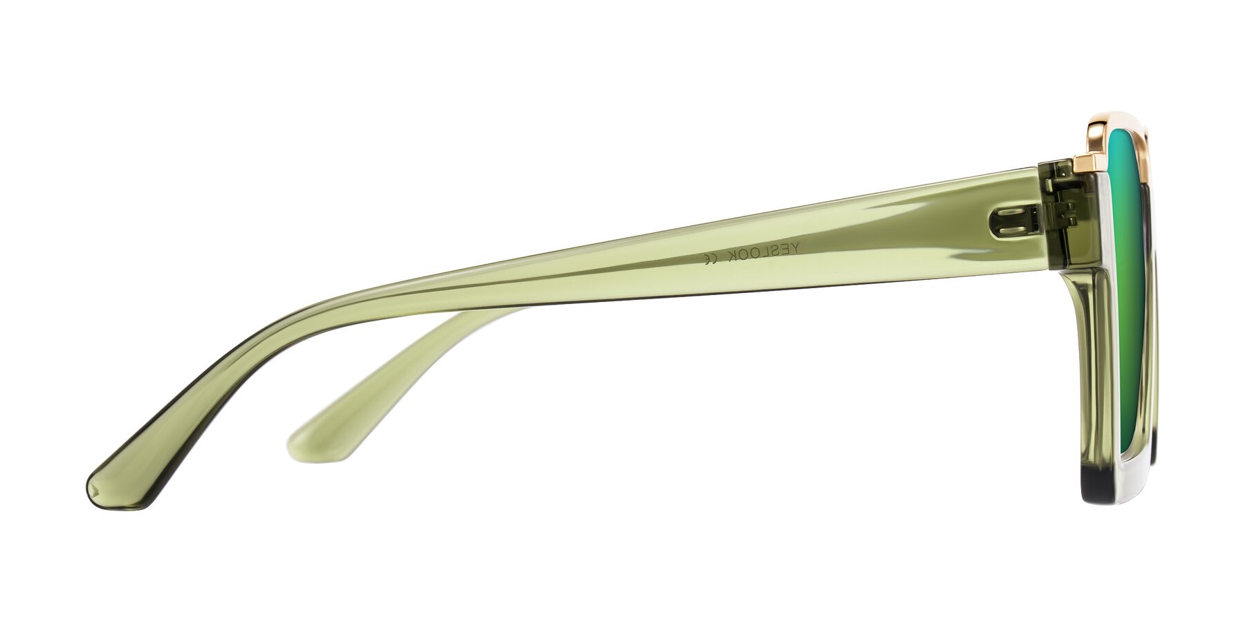 Side of Reyes in Green with Green Mirrored Lenses