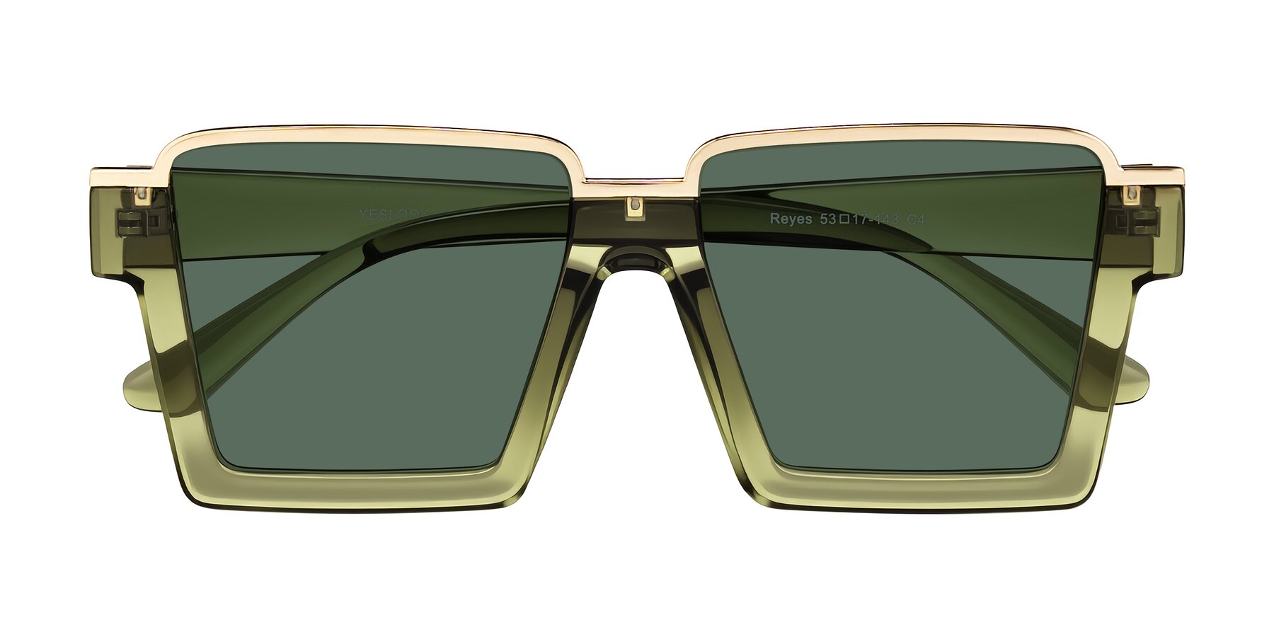 Folded Front of Reyes in Green with Green Polarized Lenses