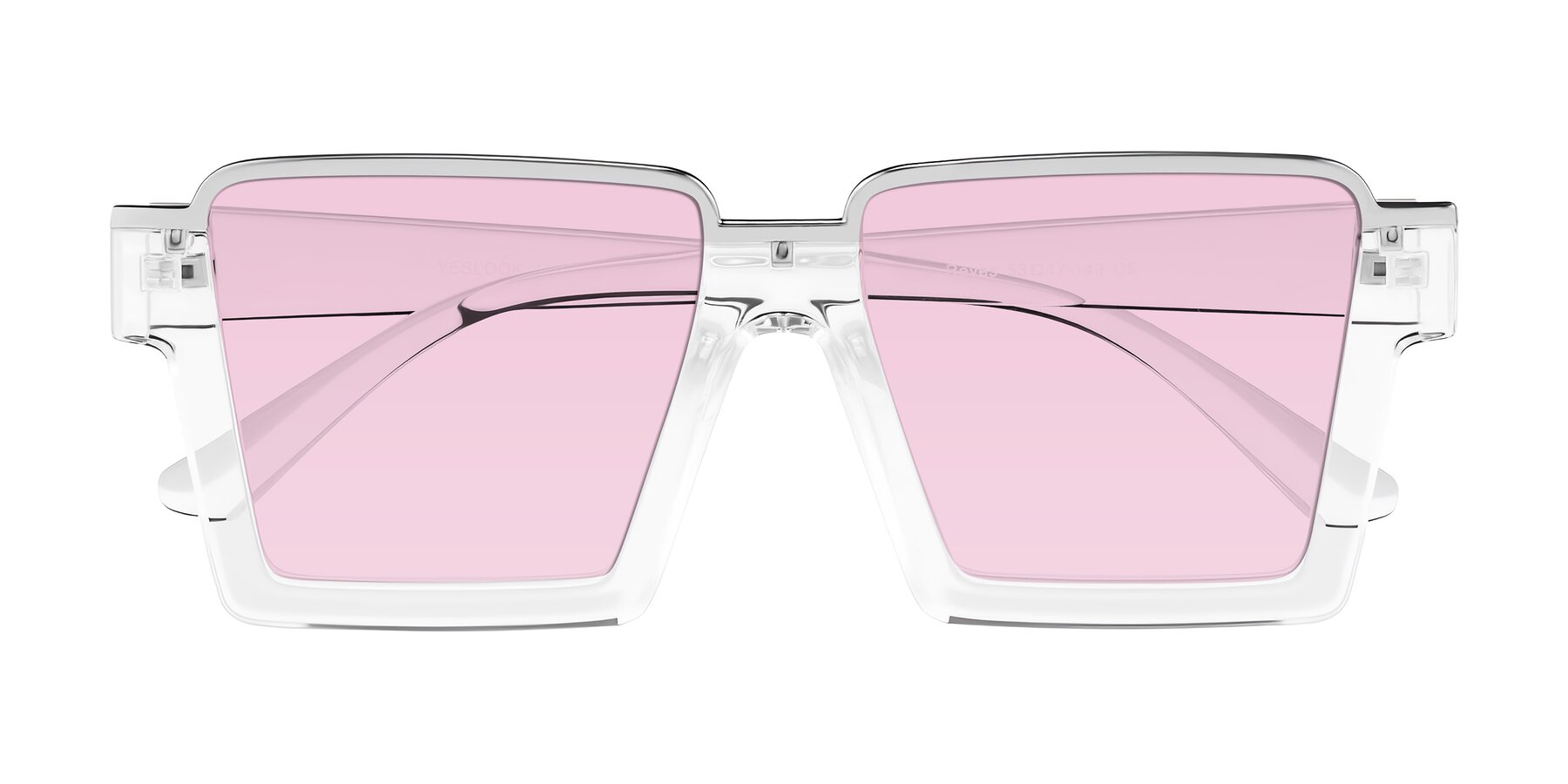 Folded Front of Reyes in Clear with Light Pink Tinted Lenses