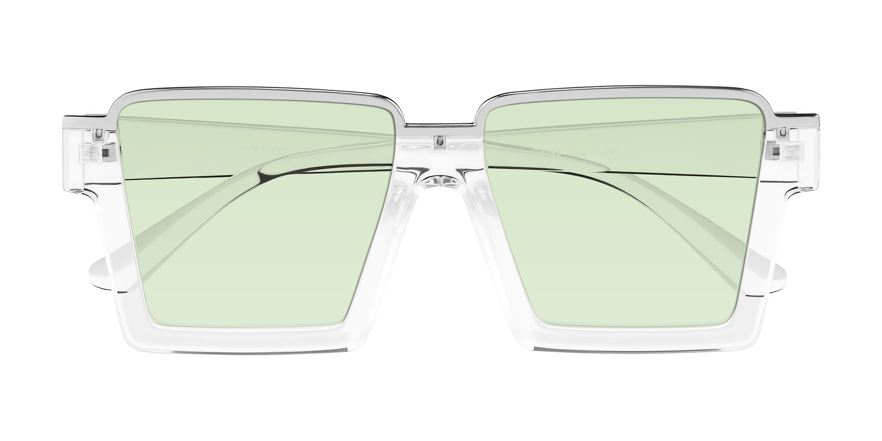 Folded Front of Reyes in Clear with Light Green Tinted Lenses