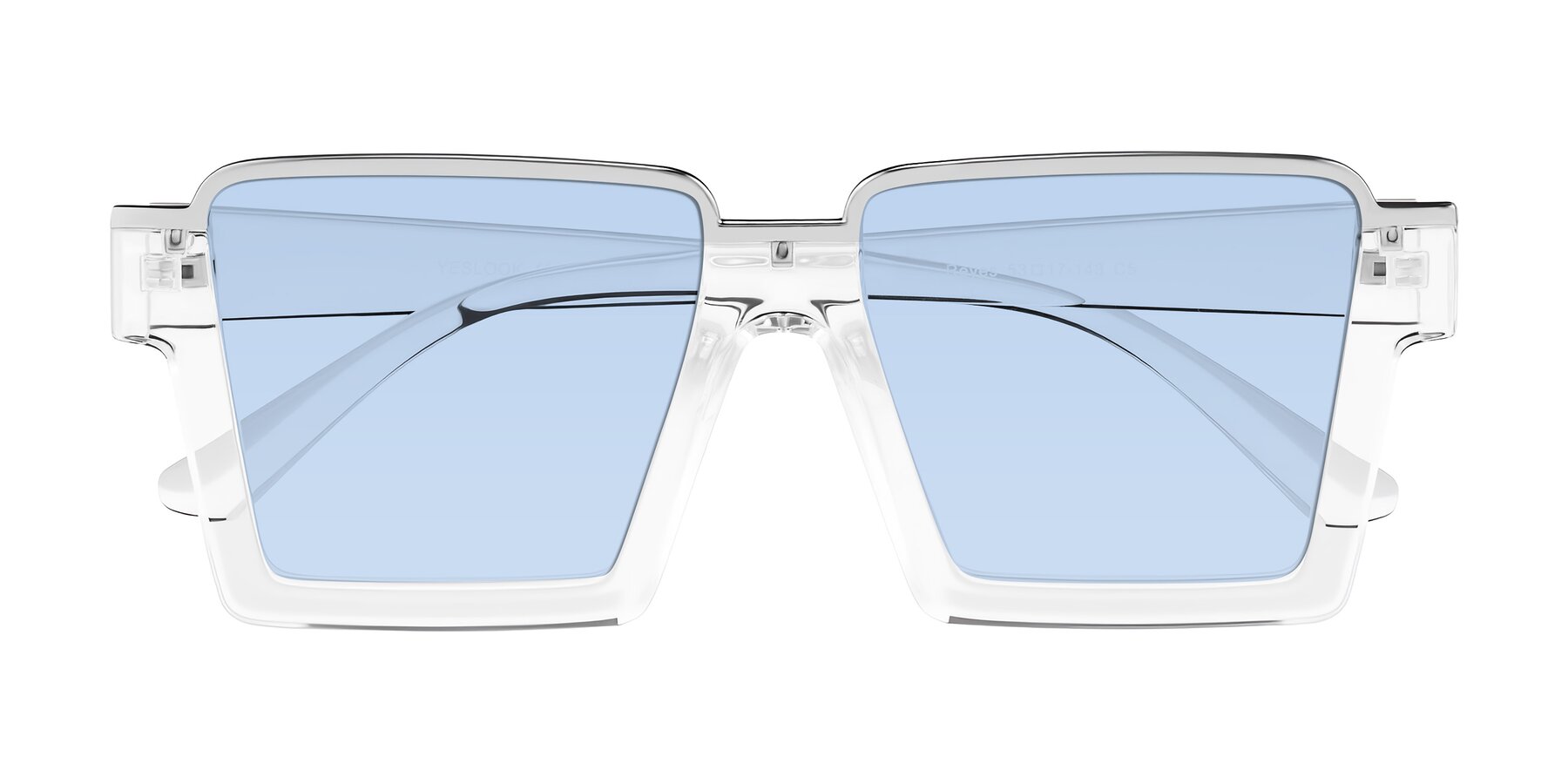 Folded Front of Reyes in Clear with Light Blue Tinted Lenses