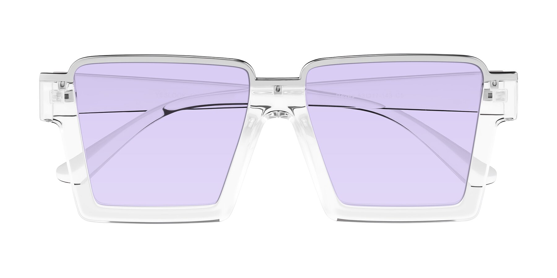 Folded Front of Reyes in Clear with Light Purple Tinted Lenses