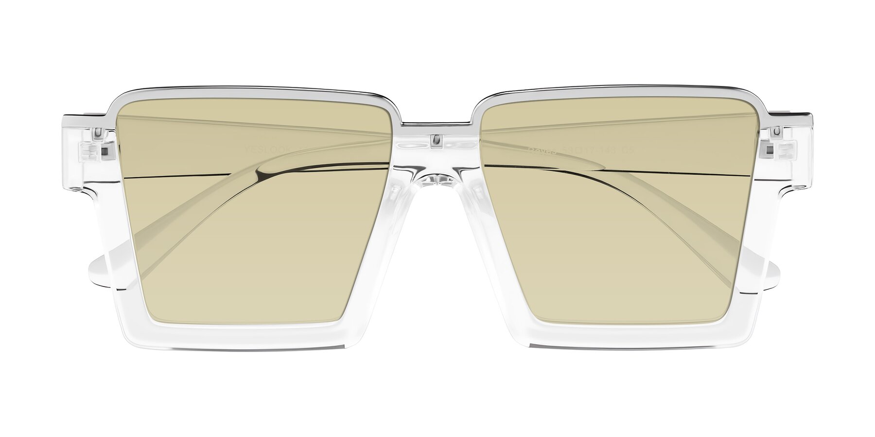 Folded Front of Reyes in Clear with Light Champagne Tinted Lenses