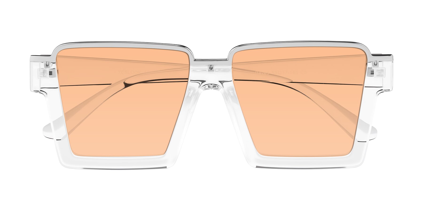 Folded Front of Reyes in Clear with Light Orange Tinted Lenses