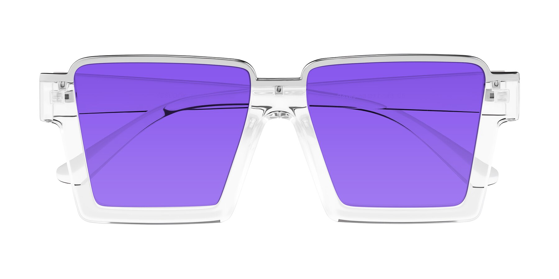 Folded Front of Reyes in Clear with Purple Tinted Lenses