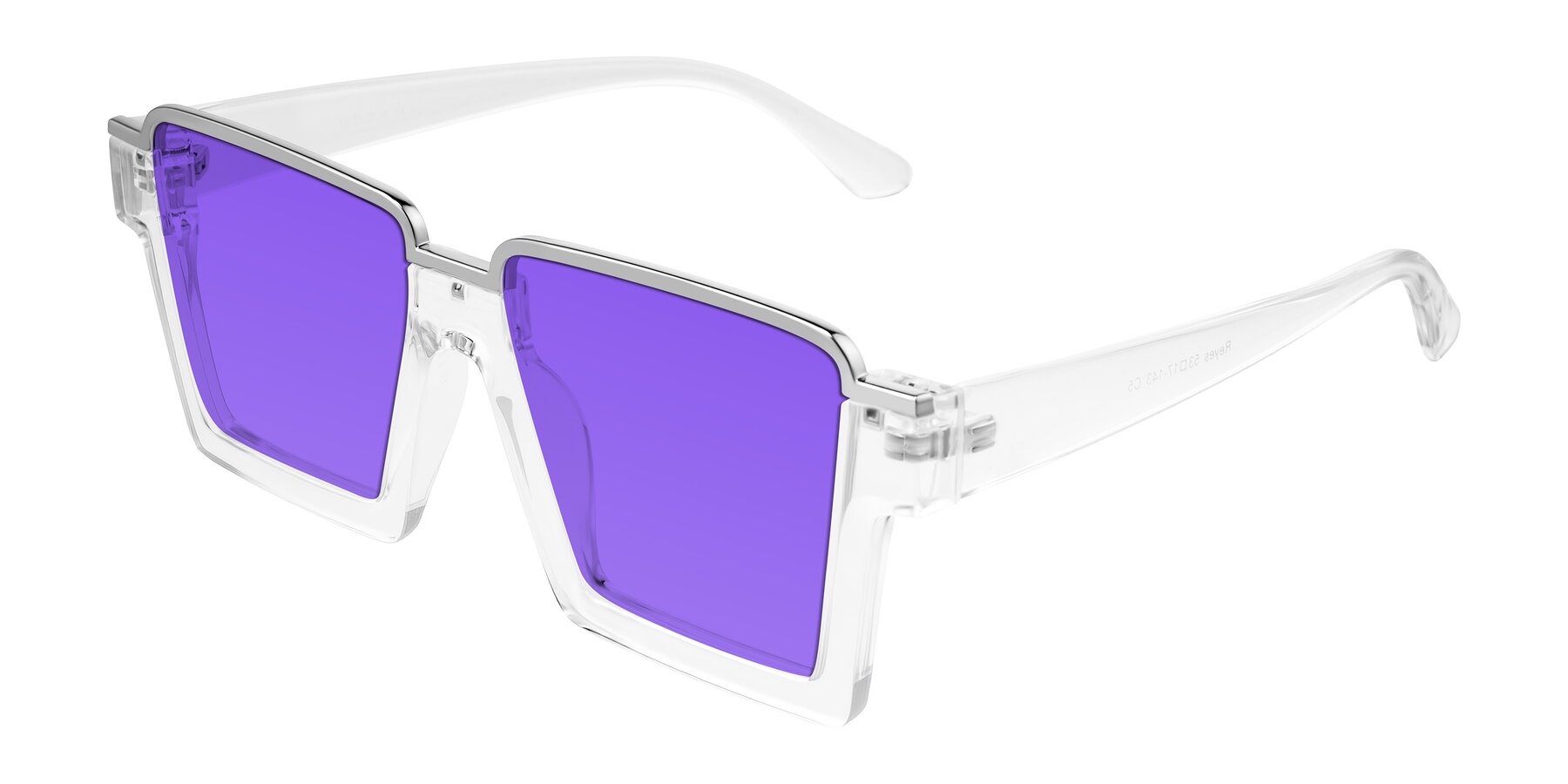 Angle of Reyes in Clear with Purple Tinted Lenses