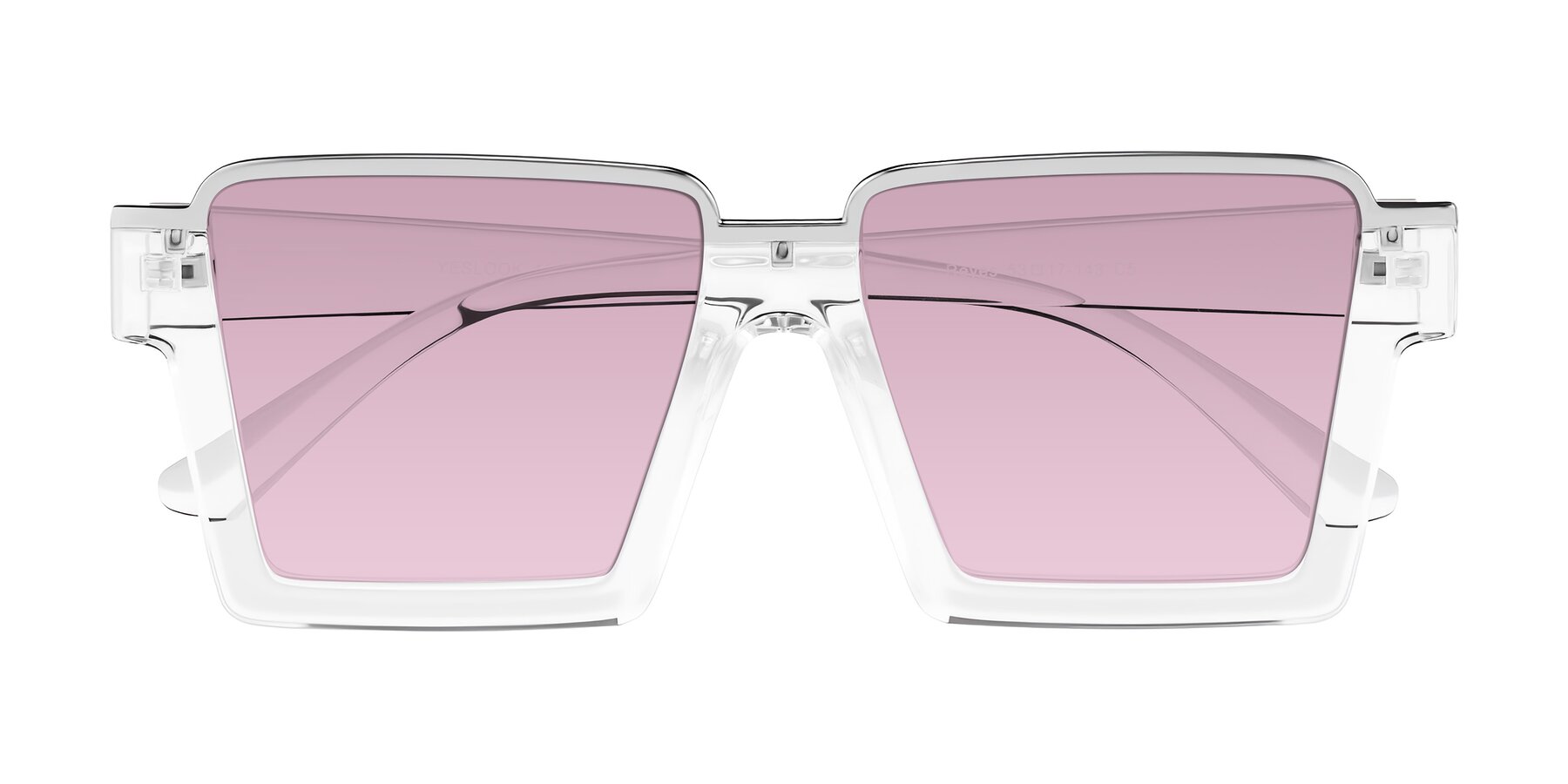 Folded Front of Reyes in Clear with Light Wine Tinted Lenses