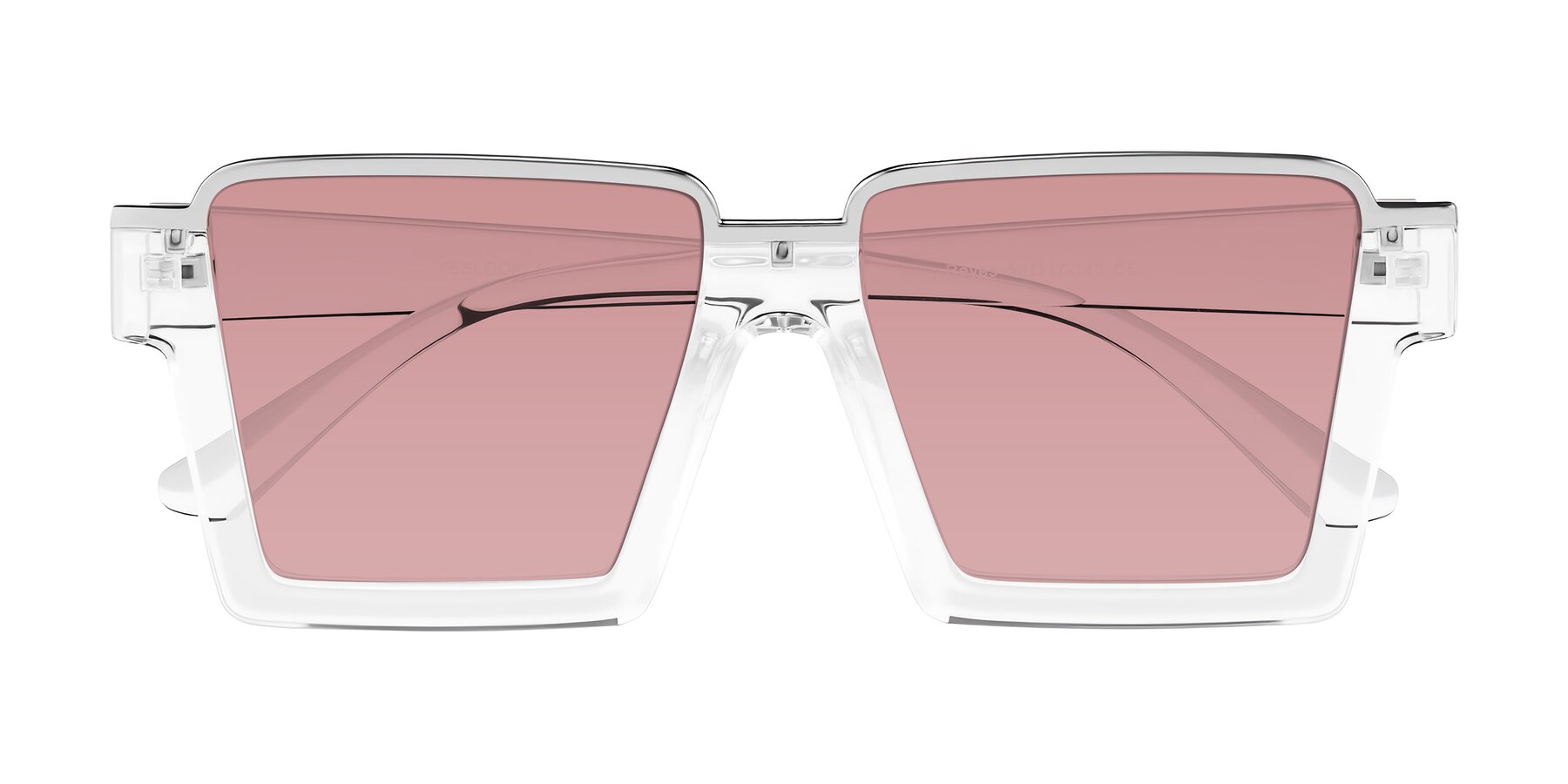Folded Front of Reyes in Clear with Medium Garnet Tinted Lenses