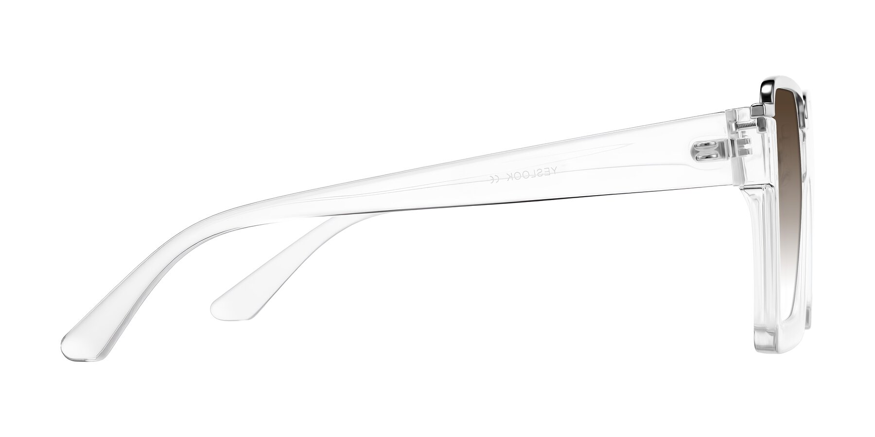 Side of Reyes in Clear with Brown Gradient Lenses