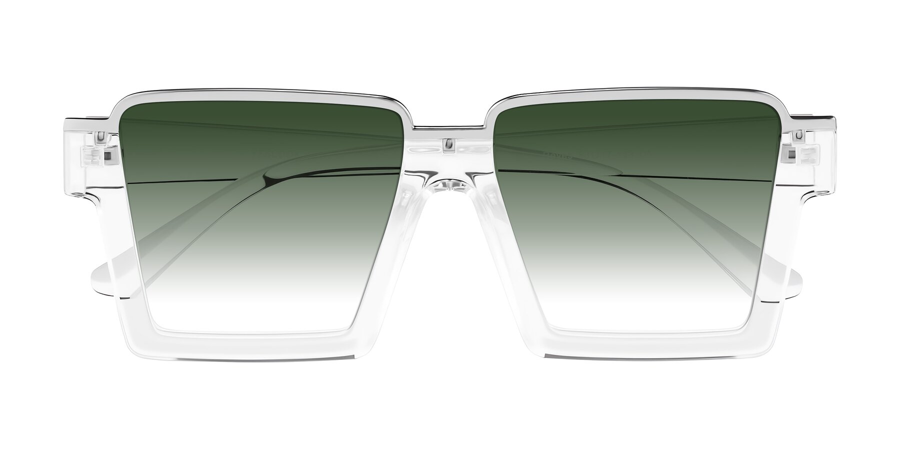 Folded Front of Reyes in Clear with Green Gradient Lenses